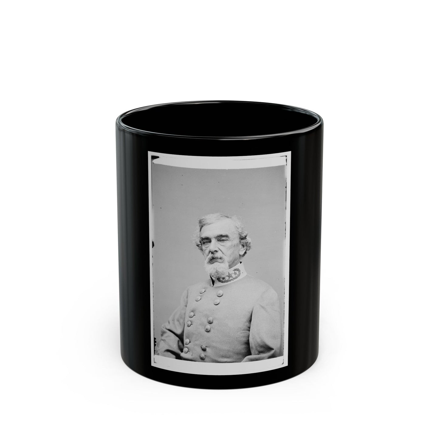 Portrait Of Maj. Gen. Benjamin Huger, Officer Of The Confederate Army (U.S. Civil War) Black Coffee Mug-11oz-The Sticker Space