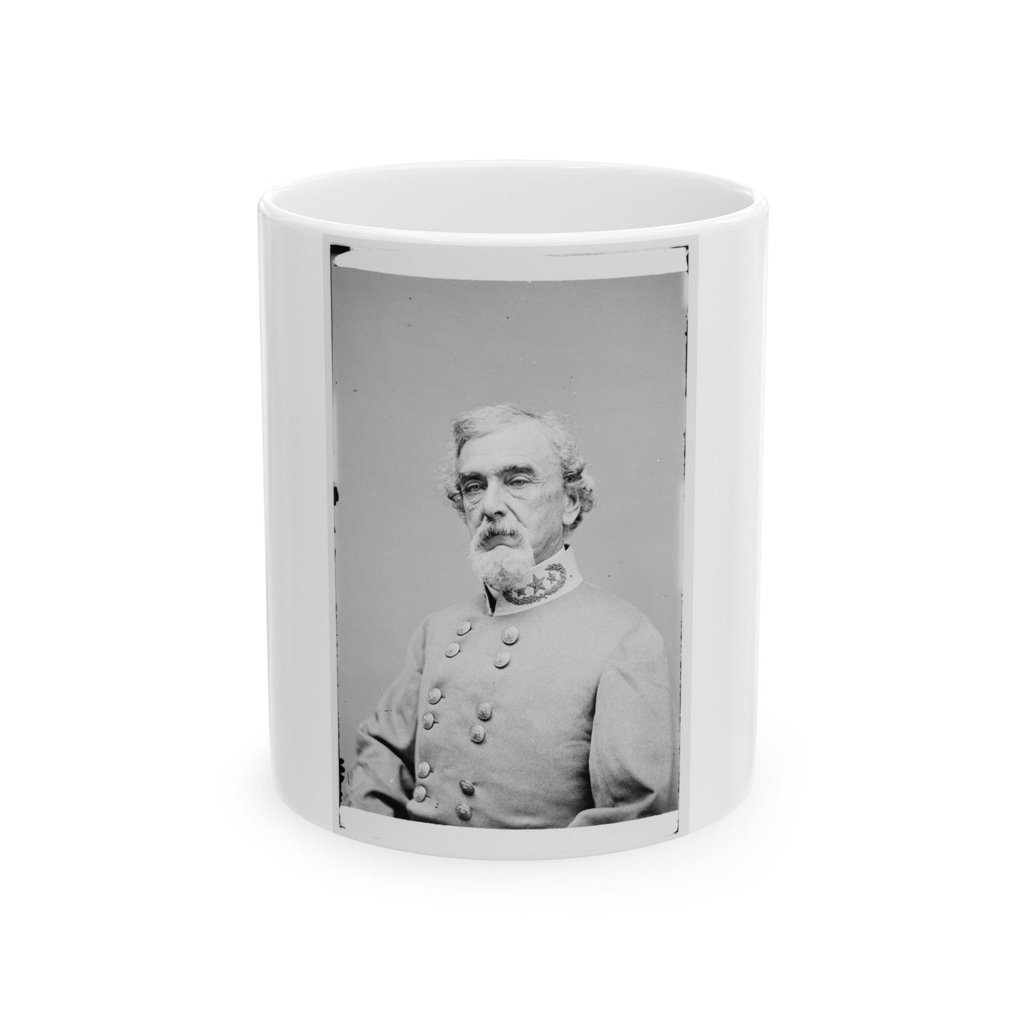 Portrait Of Maj. Gen. Benjamin Huger, Officer Of The Confederate Army (U.S. Civil War) White Coffee Mug-11oz-The Sticker Space