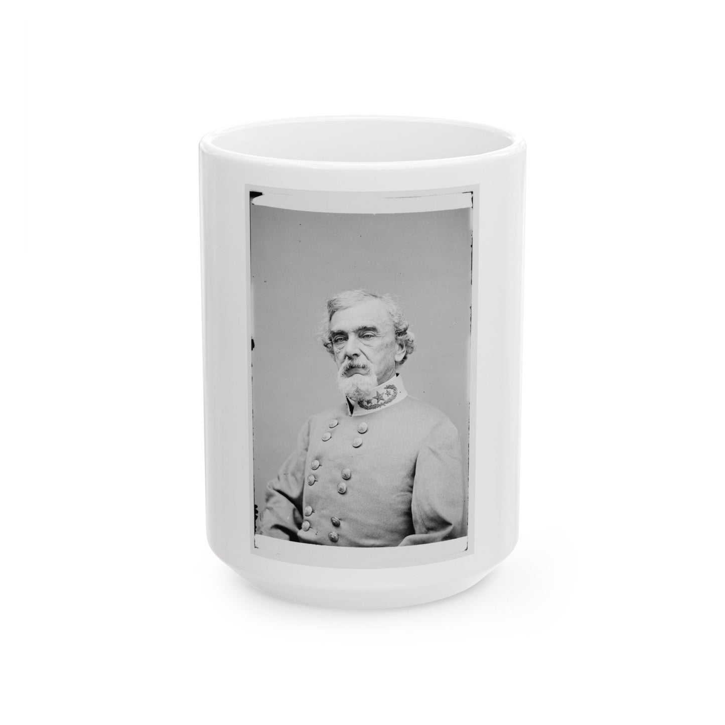 Portrait Of Maj. Gen. Benjamin Huger, Officer Of The Confederate Army (U.S. Civil War) White Coffee Mug-15oz-The Sticker Space