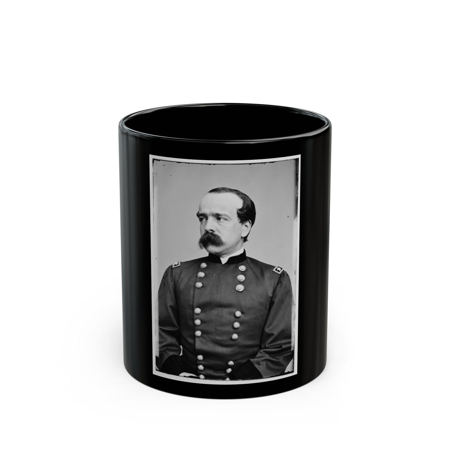 Portrait Of Maj. Gen. Daniel Butterfield, Officer Of The Federal Army (U.S. Civil War) Black Coffee Mug-11oz-The Sticker Space