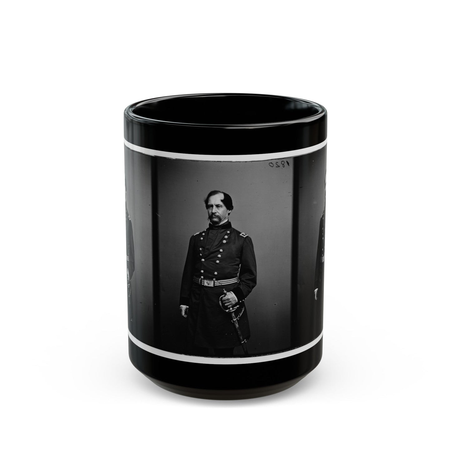 Portrait Of Maj. Gen. David Hunter, Officer Of The Federal Army (U.S. Civil War) Black Coffee Mug-15oz-The Sticker Space