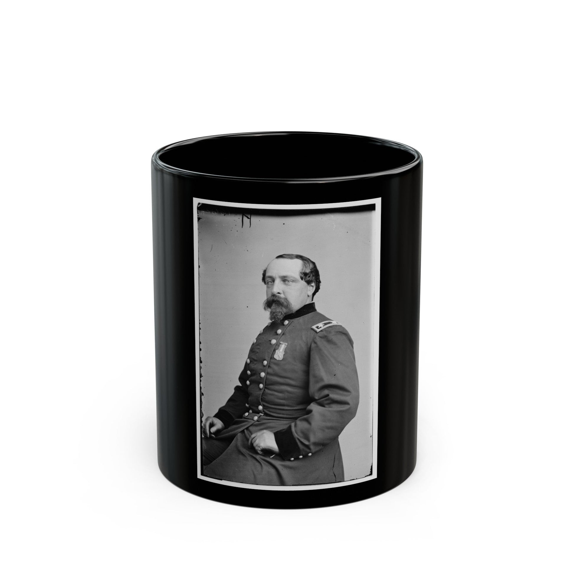 Portrait Of Maj. Gen. Edward Ferrero, Officer Of The Federal Army (U.S. Civil War) Black Coffee Mug-11oz-The Sticker Space