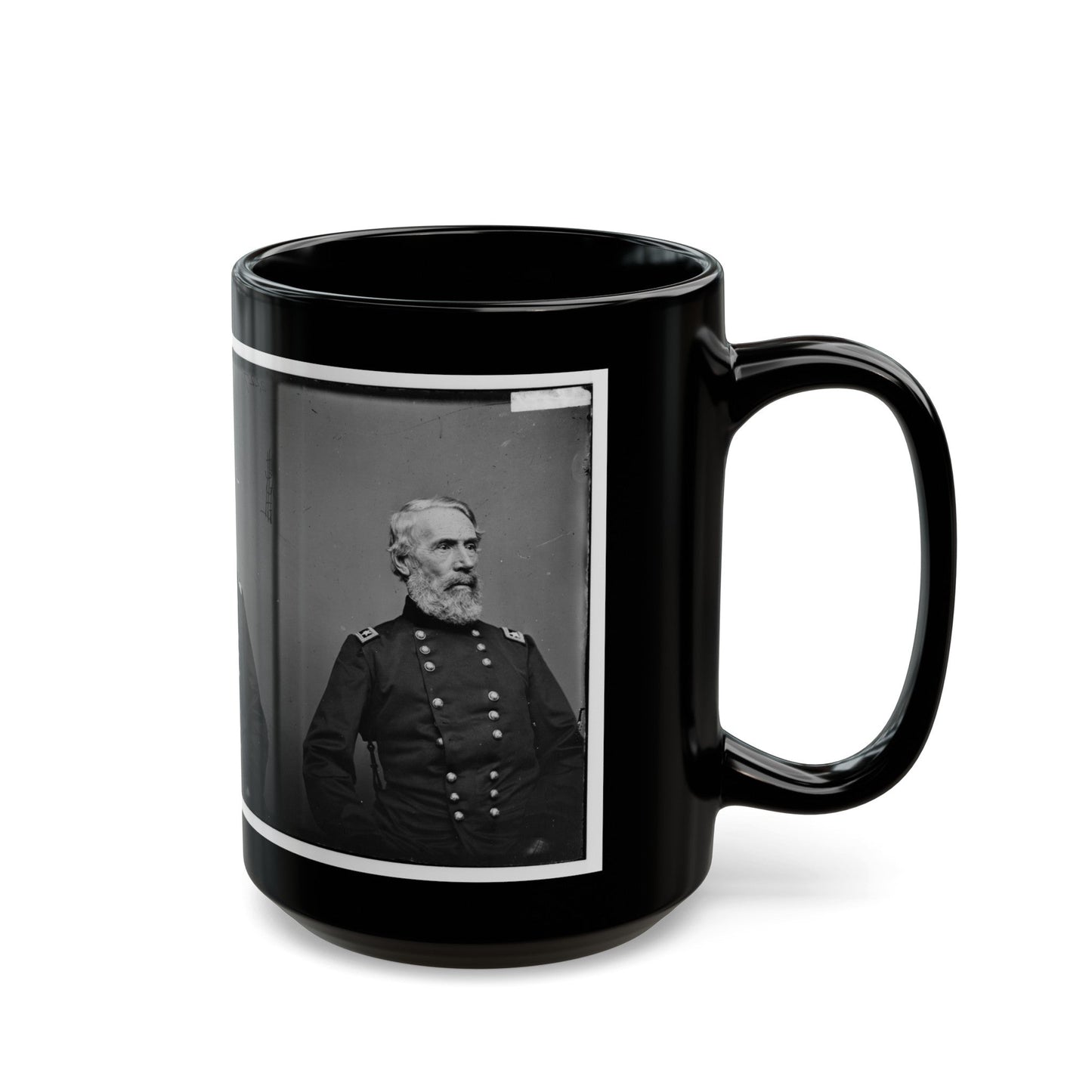 Portrait Of Maj. Gen. Edwin V. Sumner, Officer Of The Federal Army (U.S. Civil War) Black Coffee Mug-The Sticker Space