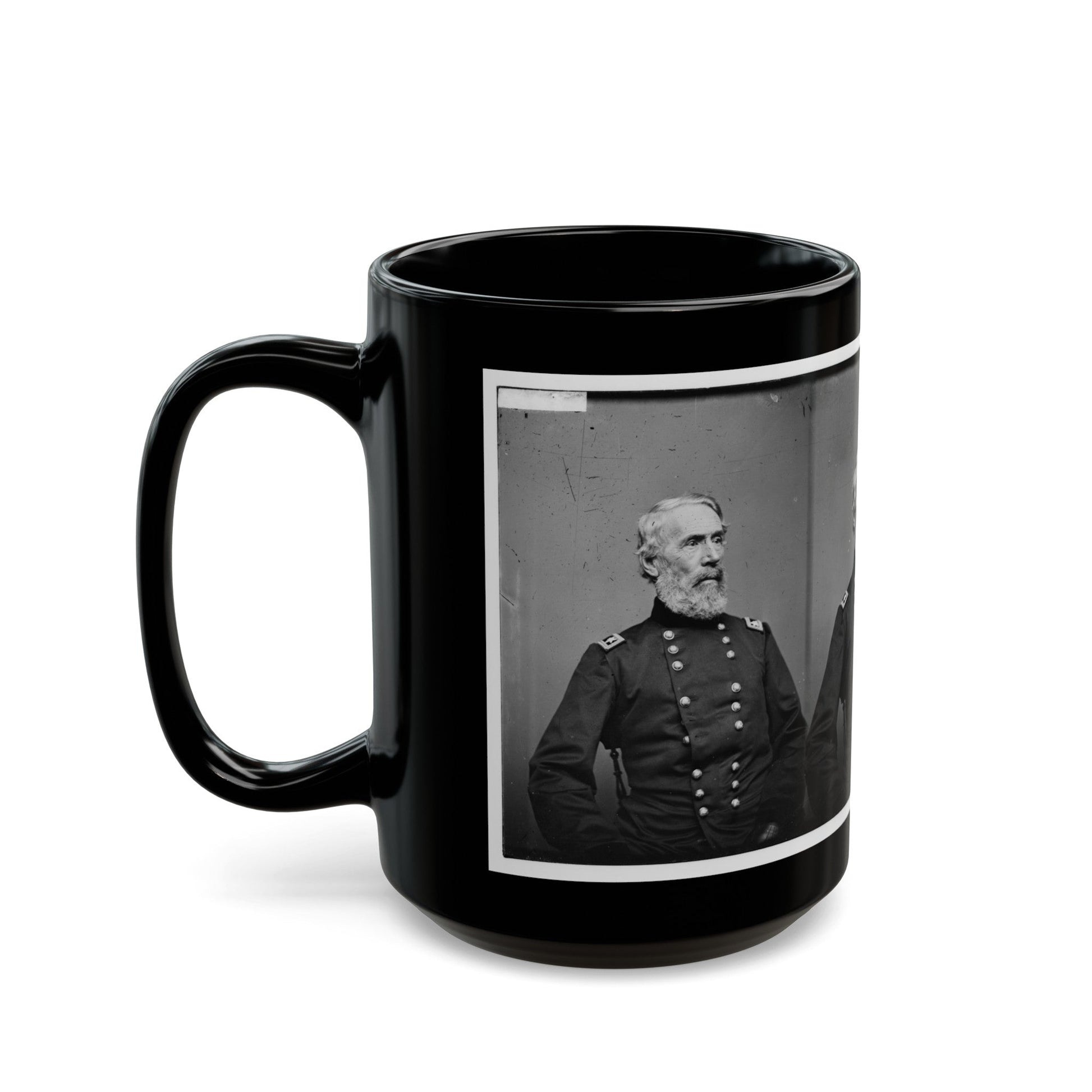 Portrait Of Maj. Gen. Edwin V. Sumner, Officer Of The Federal Army (U.S. Civil War) Black Coffee Mug-The Sticker Space