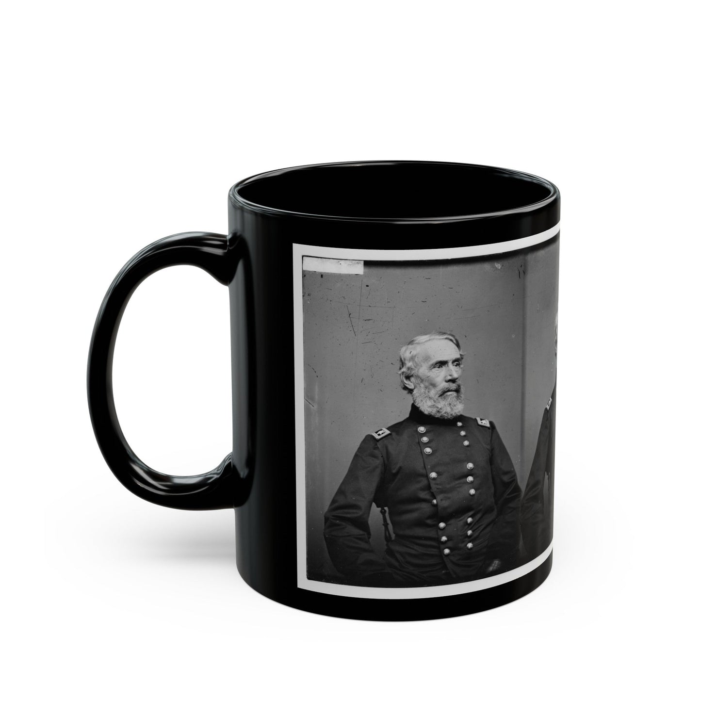 Portrait Of Maj. Gen. Edwin V. Sumner, Officer Of The Federal Army (U.S. Civil War) Black Coffee Mug-The Sticker Space