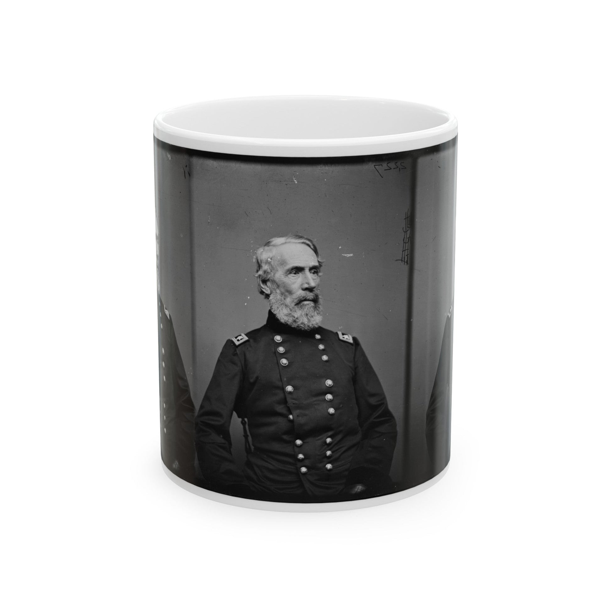 Portrait Of Maj. Gen. Edwin V. Sumner, Officer Of The Federal Army (U.S. Civil War) White Coffee Mug-11oz-The Sticker Space