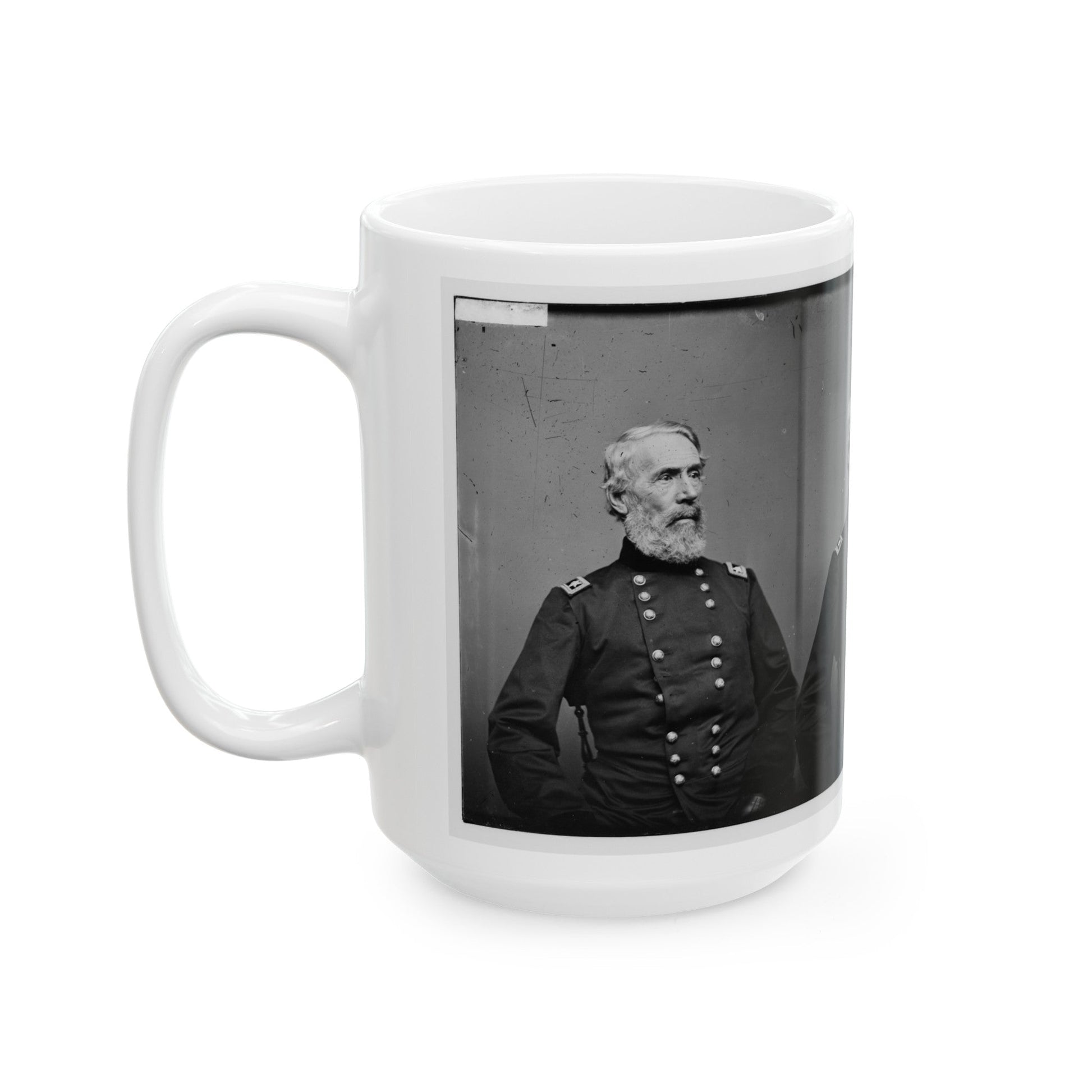 Portrait Of Maj. Gen. Edwin V. Sumner, Officer Of The Federal Army (U.S. Civil War) White Coffee Mug-The Sticker Space