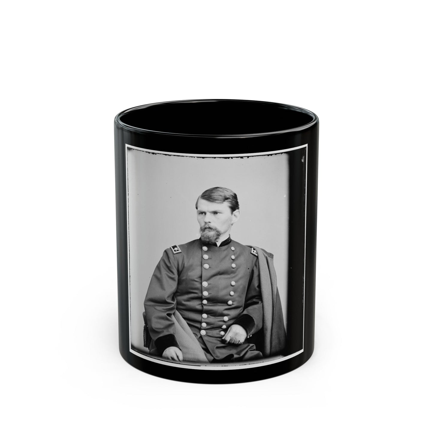 Portrait Of Maj. Gen. Emory Upton, Officer Of The Federal Army (U.S. Civil War) Black Coffee Mug-11oz-The Sticker Space