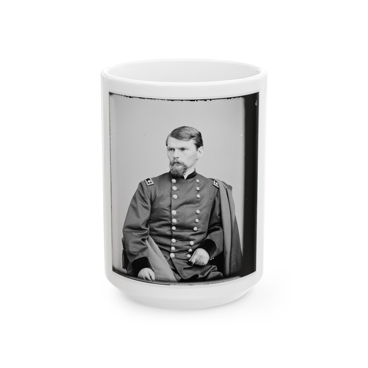 Portrait Of Maj. Gen. Emory Upton, Officer Of The Federal Army (U.S. Civil War) White Coffee Mug-15oz-The Sticker Space