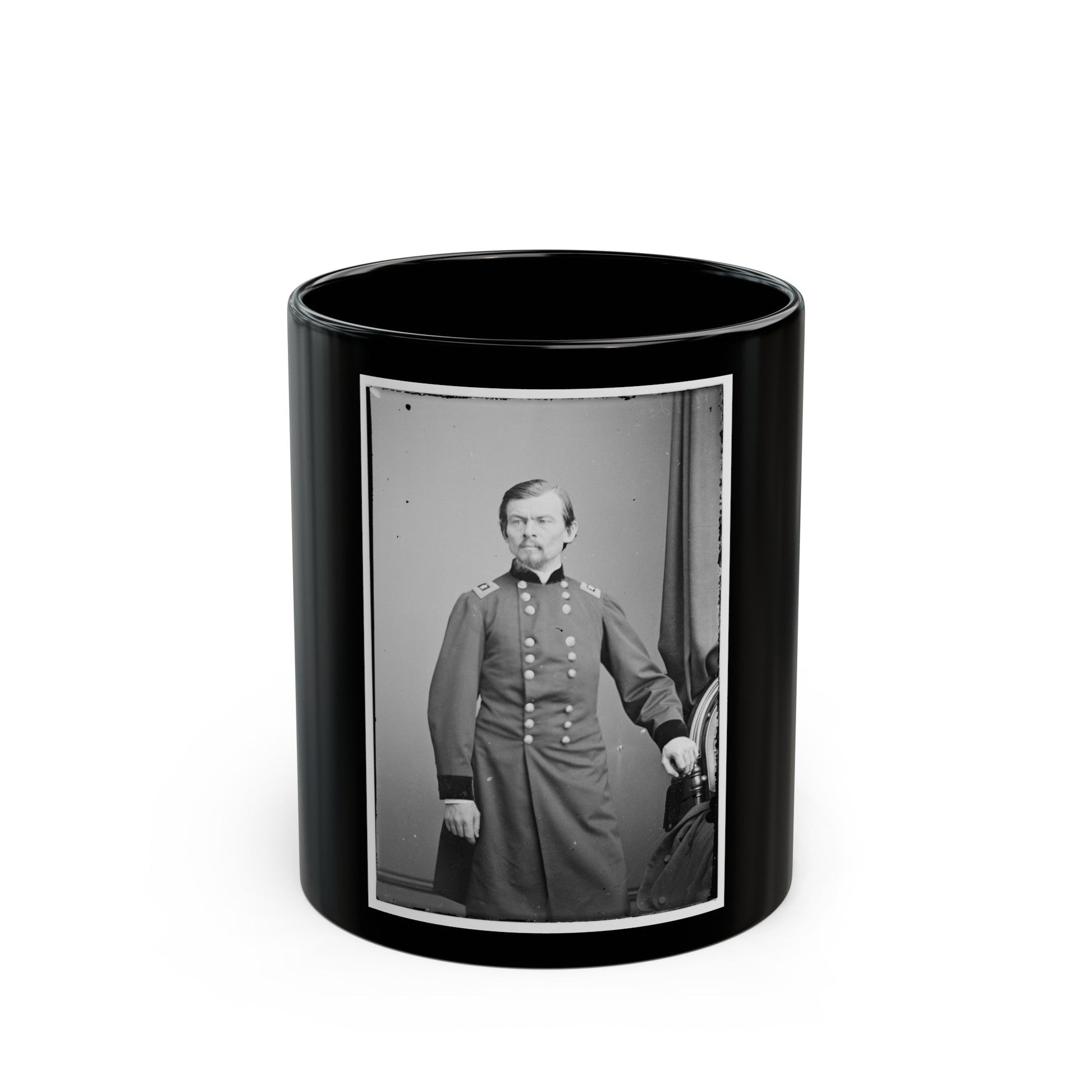 Portrait Of Maj. Gen. Franz Sigel, Officer Of The Federal Army (U.S. Civil War) Black Coffee Mug-11oz-The Sticker Space