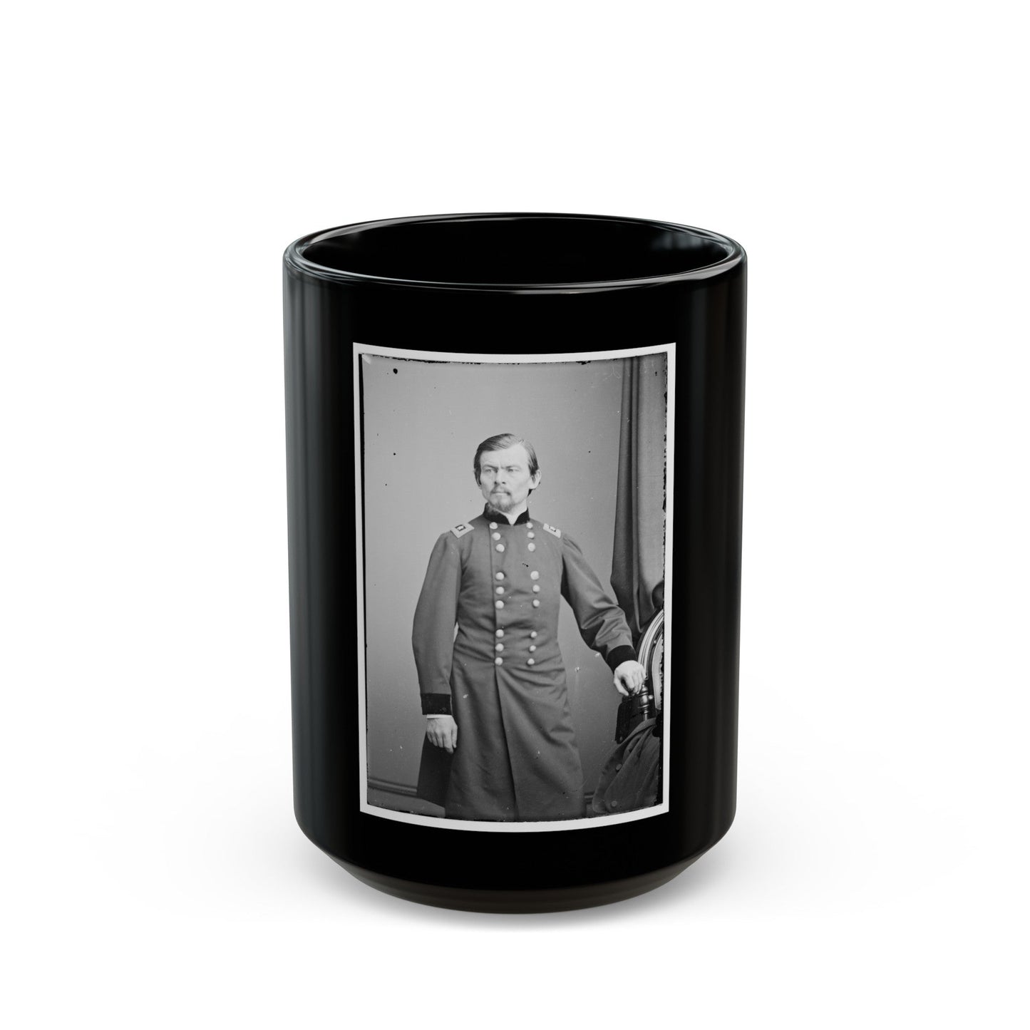 Portrait Of Maj. Gen. Franz Sigel, Officer Of The Federal Army (U.S. Civil War) Black Coffee Mug-15oz-The Sticker Space