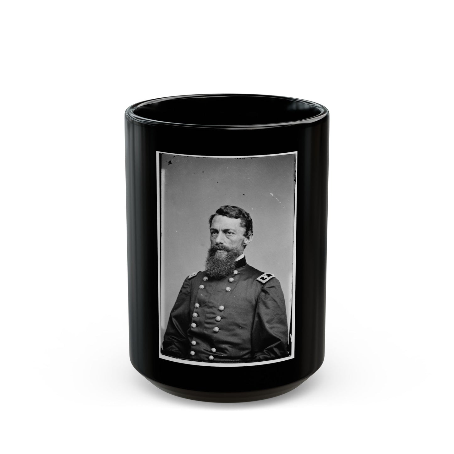 Portrait Of Maj. Gen. George Stoneman, Officer Of The Federal Army (U.S. Civil War) Black Coffee Mug-15oz-The Sticker Space