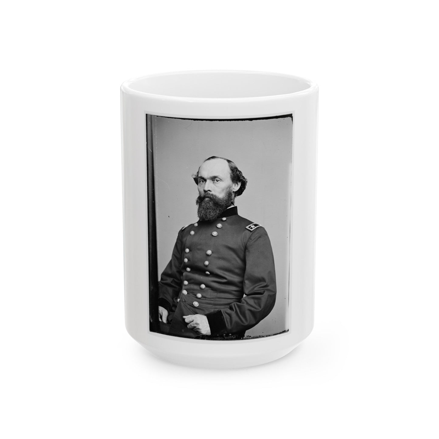 Portrait Of Maj. Gen. Gordon Granger, Officer Of The Federal Army (U.S. Civil War) White Coffee Mug-15oz-The Sticker Space