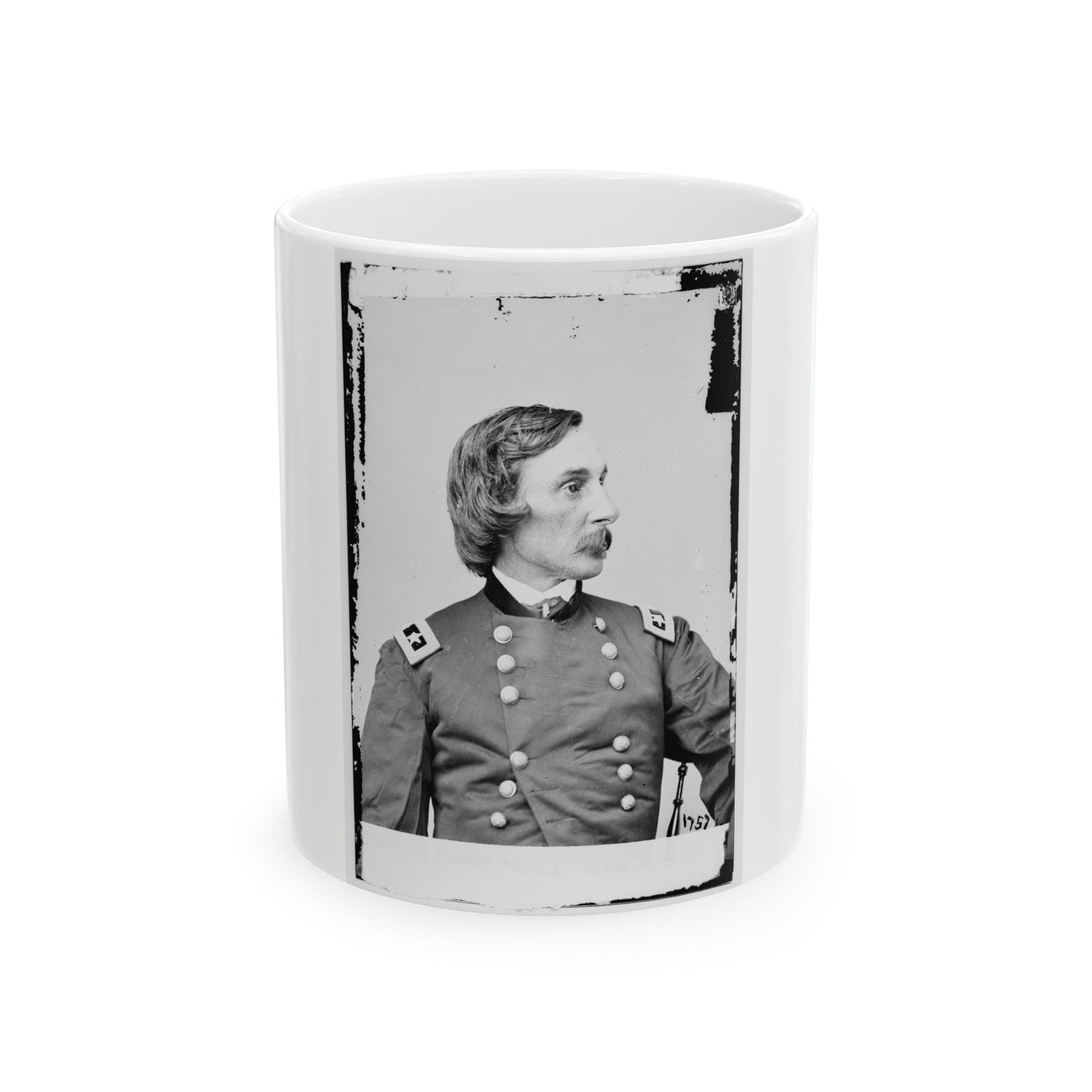 Portrait Of Maj. Gen. Gouverneur K. Warren, Officer Of The Federal Army (U.S. Civil War) White Coffee Mug-11oz-The Sticker Space