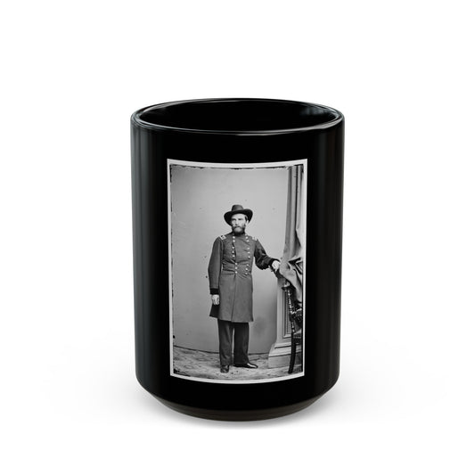 Portrait Of Maj. Gen. Grenville M. Dodge, Officer Of The Federal Army (U.S. Civil War) Black Coffee Mug-15oz-The Sticker Space