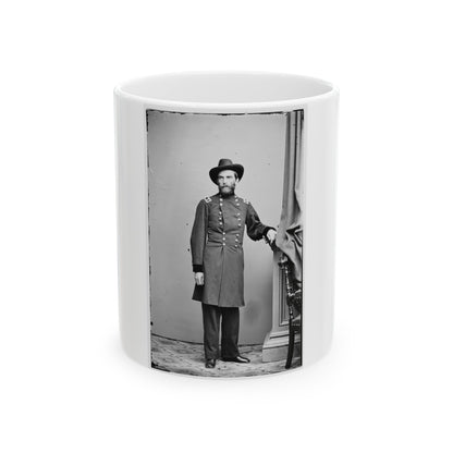 Portrait Of Maj. Gen. Grenville M. Dodge, Officer Of The Federal Army (U.S. Civil War) White Coffee Mug-11oz-The Sticker Space