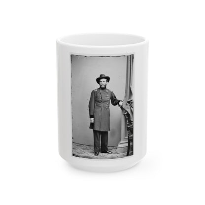 Portrait Of Maj. Gen. Grenville M. Dodge, Officer Of The Federal Army (U.S. Civil War) White Coffee Mug-15oz-The Sticker Space