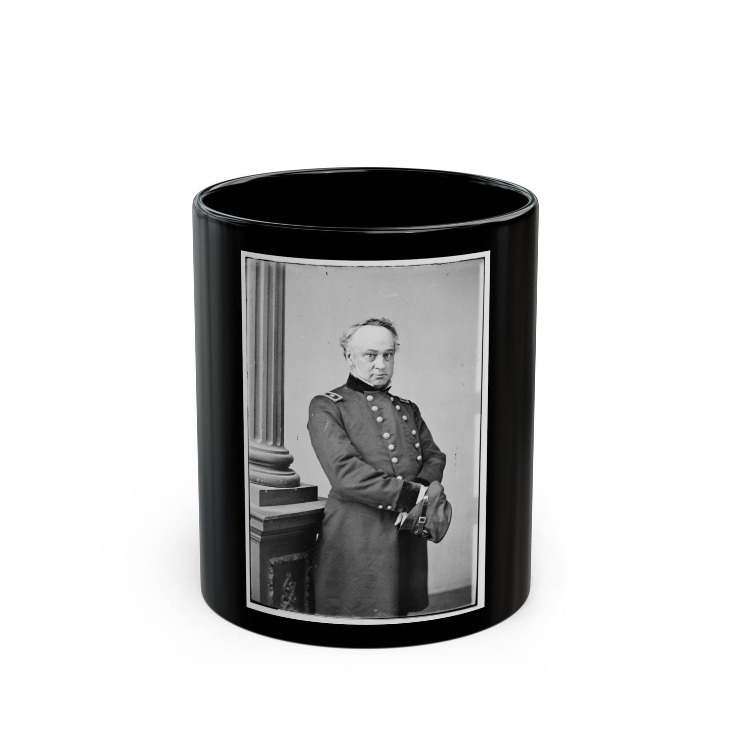 Portrait Of Maj. Gen. Henry W. Halleck, Officer Of The Federal Army (U.S. Civil War) Black Coffee Mug-11oz-The Sticker Space