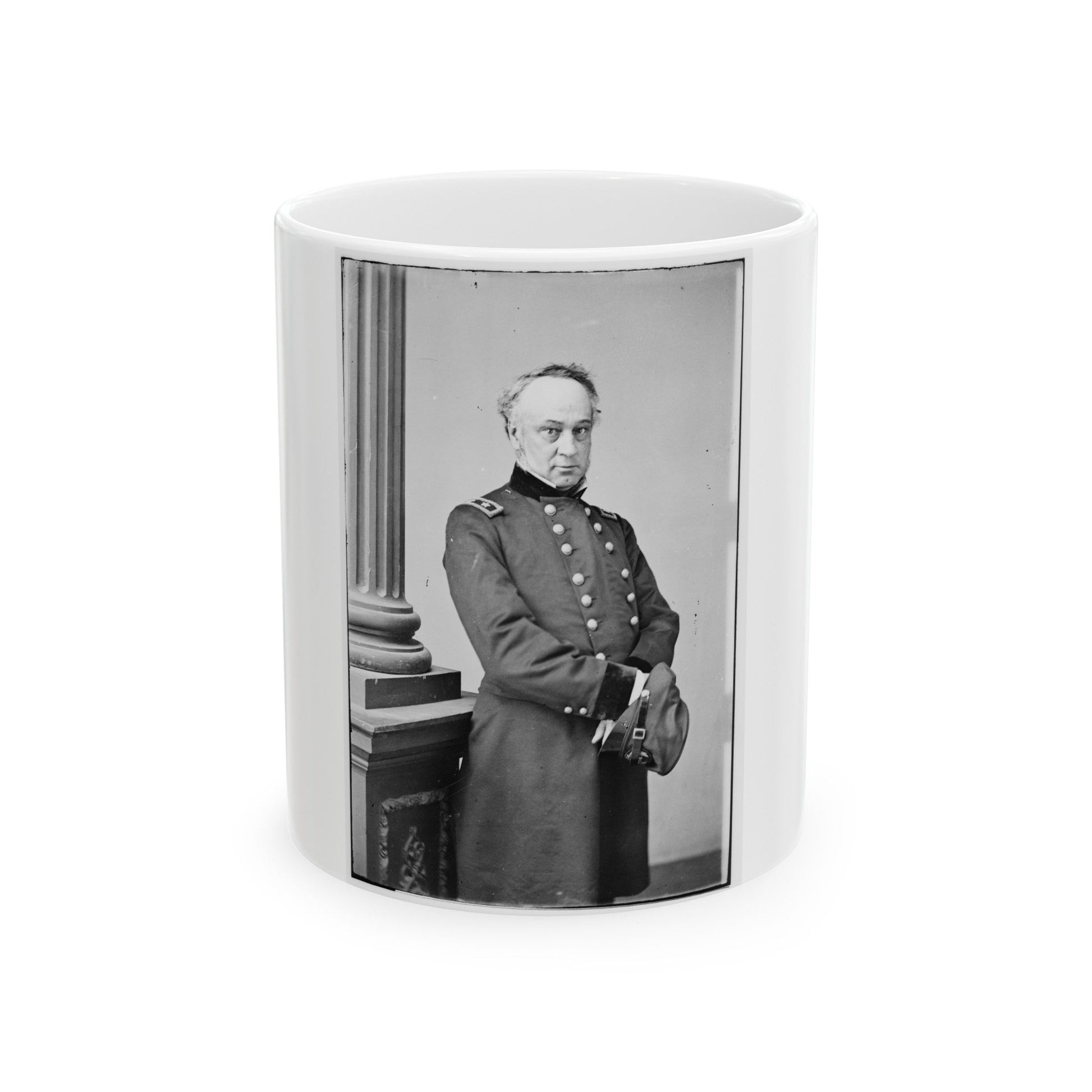 Portrait Of Maj. Gen. Henry W. Halleck, Officer Of The Federal Army (U.S. Civil War) White Coffee Mug-11oz-The Sticker Space