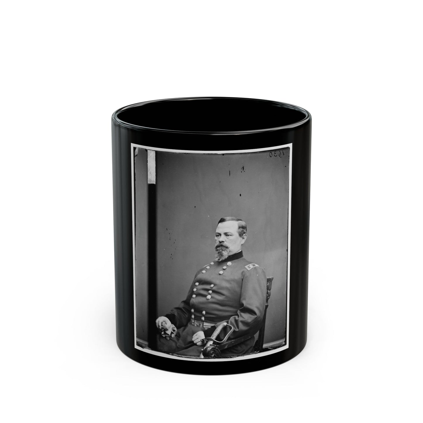 Portrait Of Maj. Gen. Irvin Mcdowell, Officer Of The Federal Army (U.S. Civil War) Black Coffee Mug-11oz-The Sticker Space