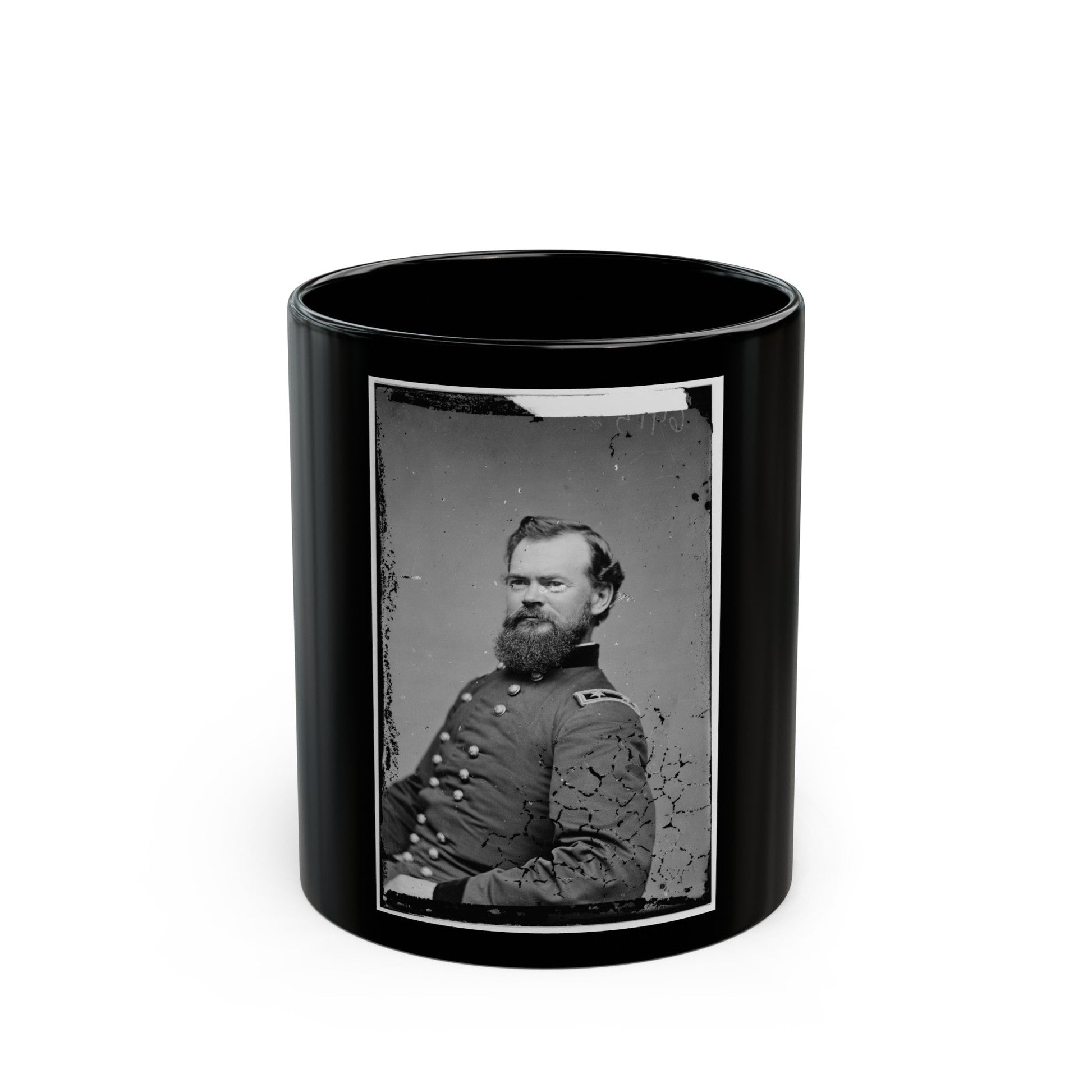 Portrait Of Maj. Gen. James B. Mcpherson, Officer Of The Federal Army (U.S. Civil War) Black Coffee Mug-11oz-The Sticker Space