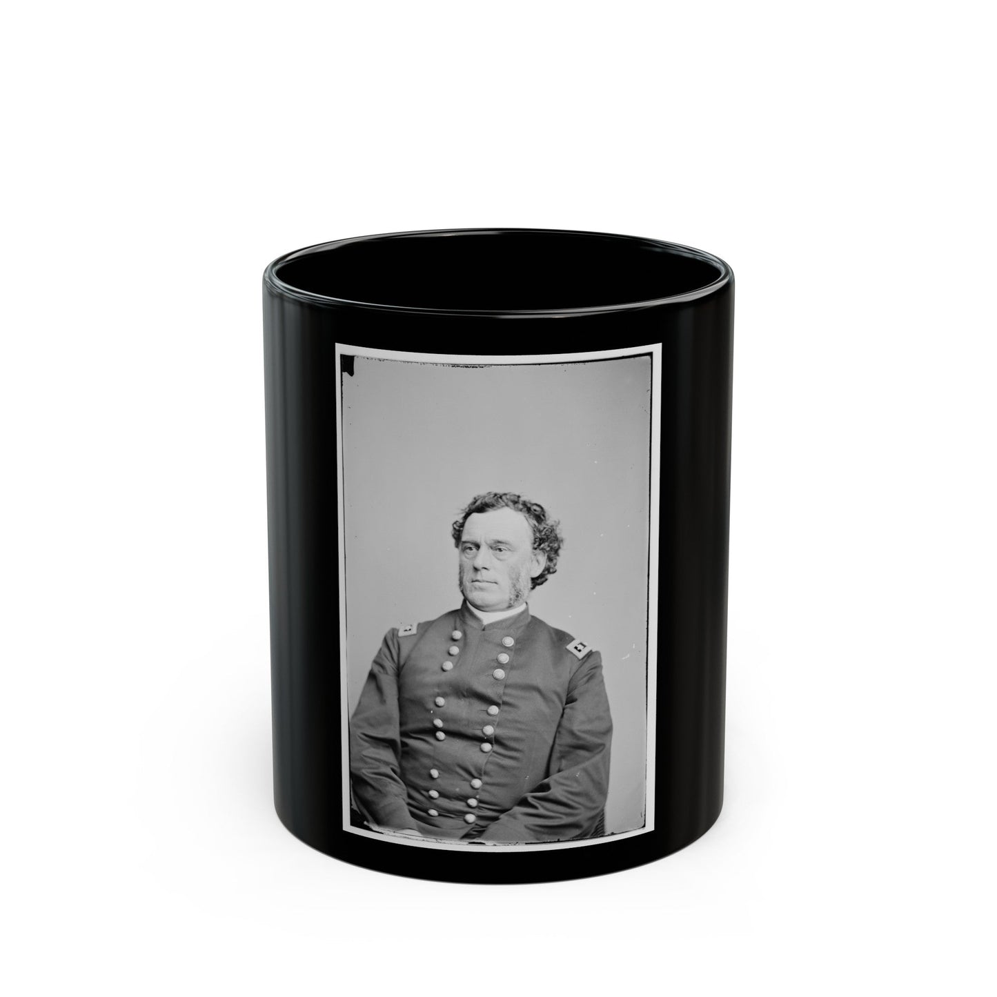 Portrait Of Maj. Gen. James B. Steedman, Officer Of The Federal Army (U.S. Civil War) Black Coffee Mug-11oz-The Sticker Space