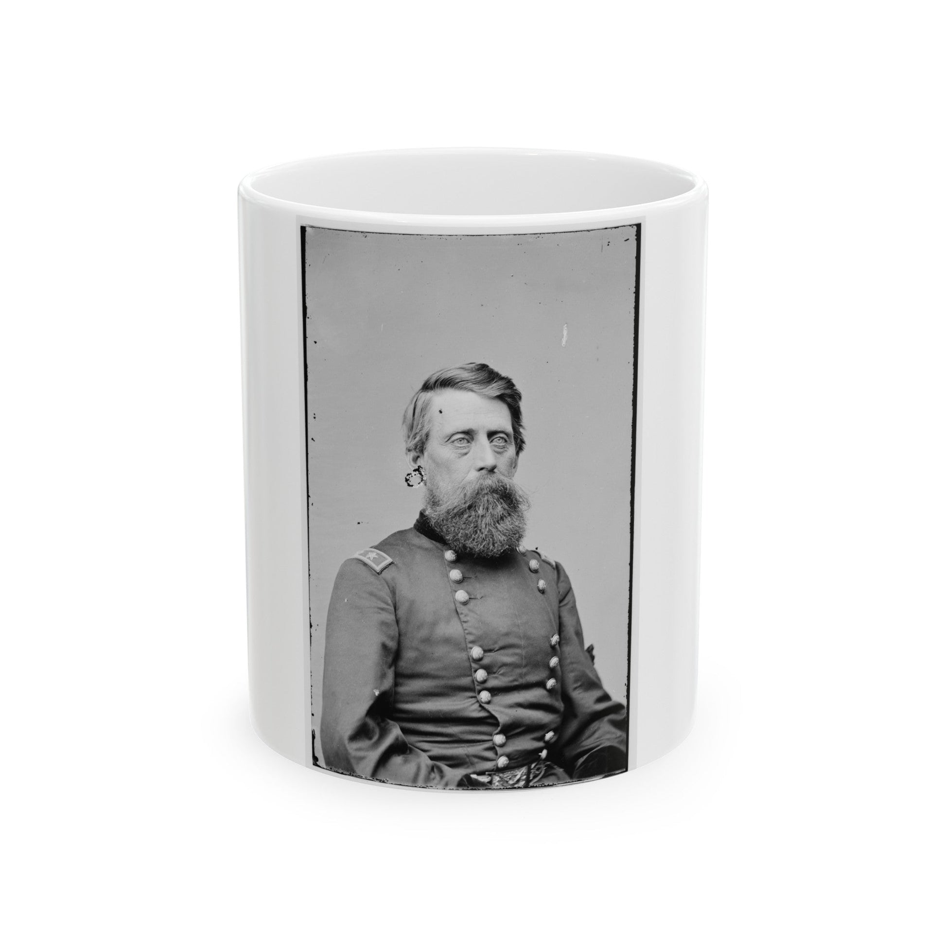 Portrait Of Maj. Gen. Jefferson Davis, Officer Of The Federal Army (U.S. Civil War) White Coffee Mug-11oz-The Sticker Space