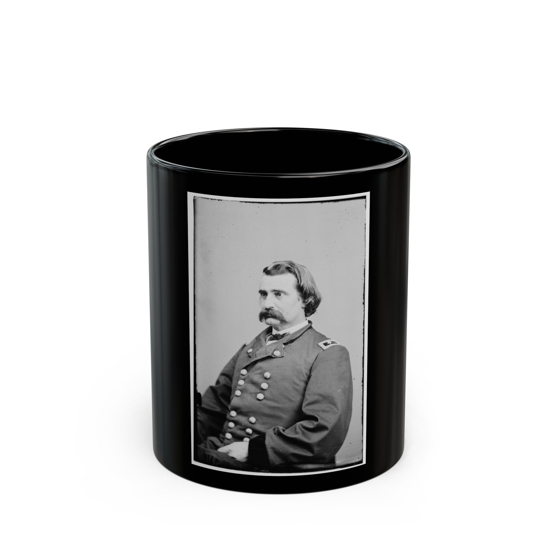 Portrait Of Maj. Gen. John A. Logan, Officer Of The Federal Army (U.S. Civil War) Black Coffee Mug-11oz-The Sticker Space