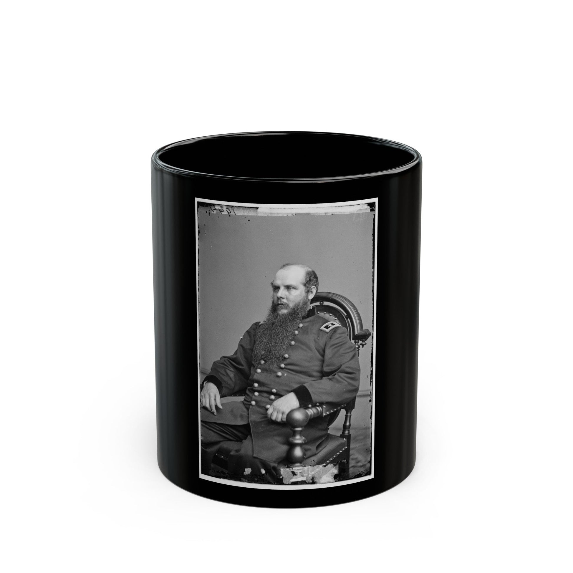 Portrait Of Maj. Gen. John M. Schofield, Officer Of The Federal Army (U.S. Civil War) Black Coffee Mug-11oz-The Sticker Space