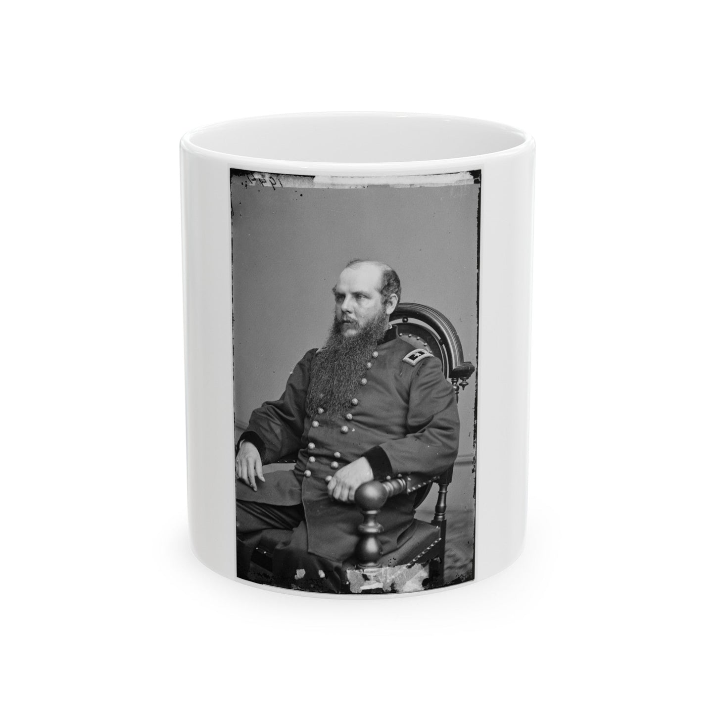 Portrait Of Maj. Gen. John M. Schofield, Officer Of The Federal Army (U.S. Civil War) White Coffee Mug-11oz-The Sticker Space