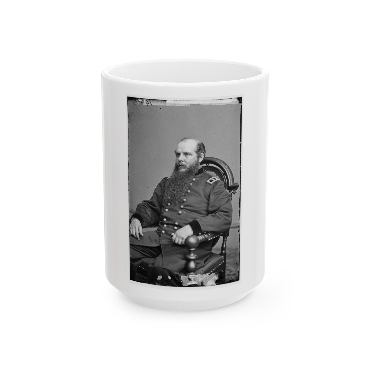 Portrait Of Maj. Gen. John M. Schofield, Officer Of The Federal Army (U.S. Civil War) White Coffee Mug-15oz-The Sticker Space