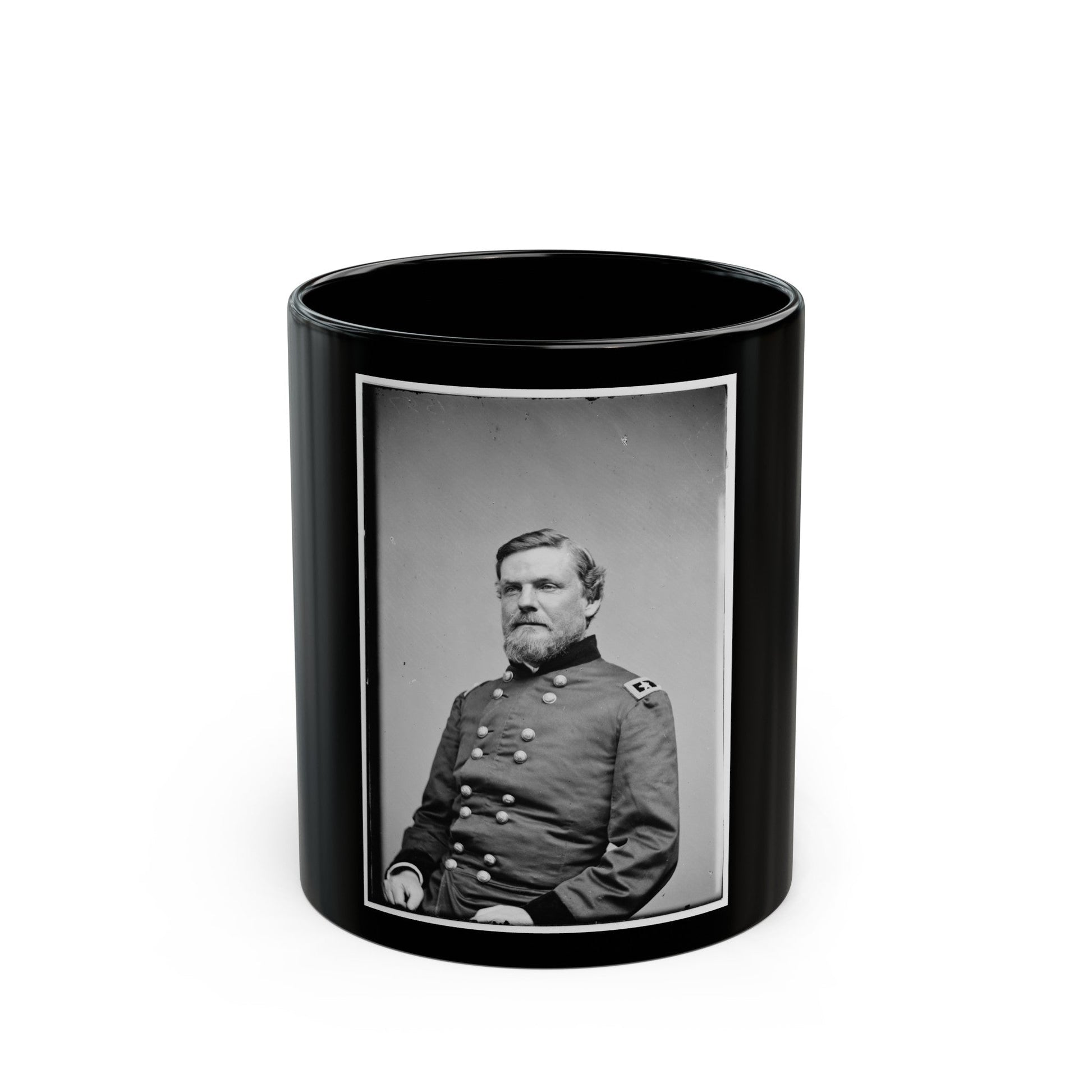 Portrait Of Maj. Gen. John Newton, Officer Of The Federal Army (U.S. Civil War) Black Coffee Mug-11oz-The Sticker Space