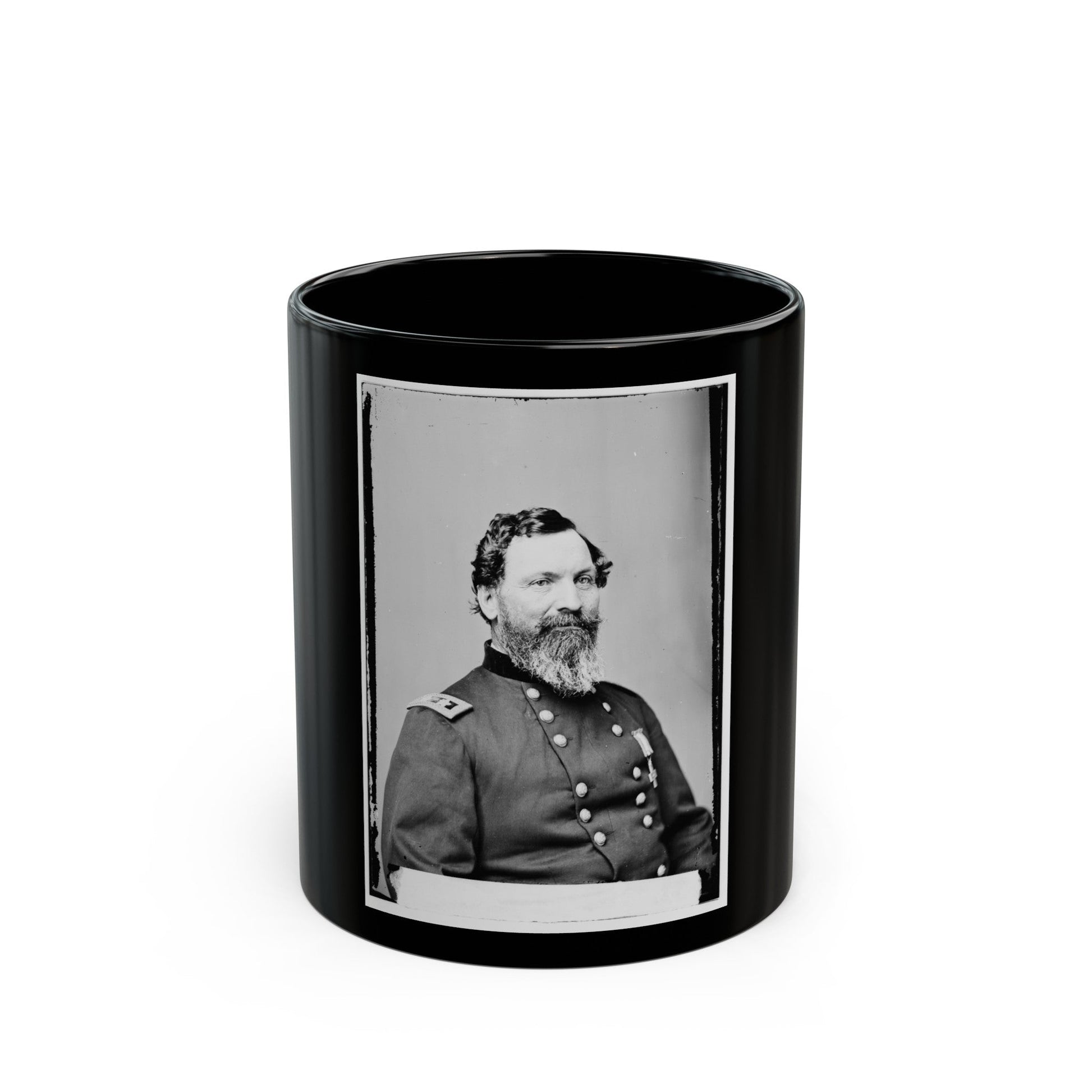 Portrait Of Maj. Gen. John Sedgwick, Officer Of The Federal Army (U.S. Civil War) Black Coffee Mug-11oz-The Sticker Space