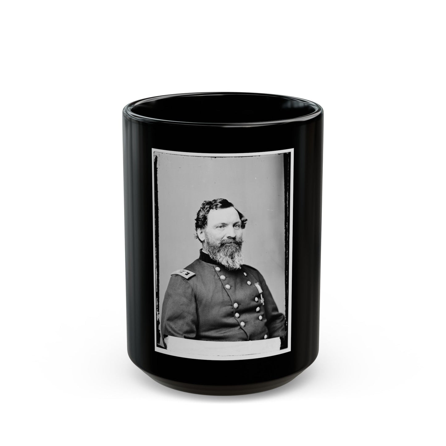 Portrait Of Maj. Gen. John Sedgwick, Officer Of The Federal Army (U.S. Civil War) Black Coffee Mug-15oz-The Sticker Space