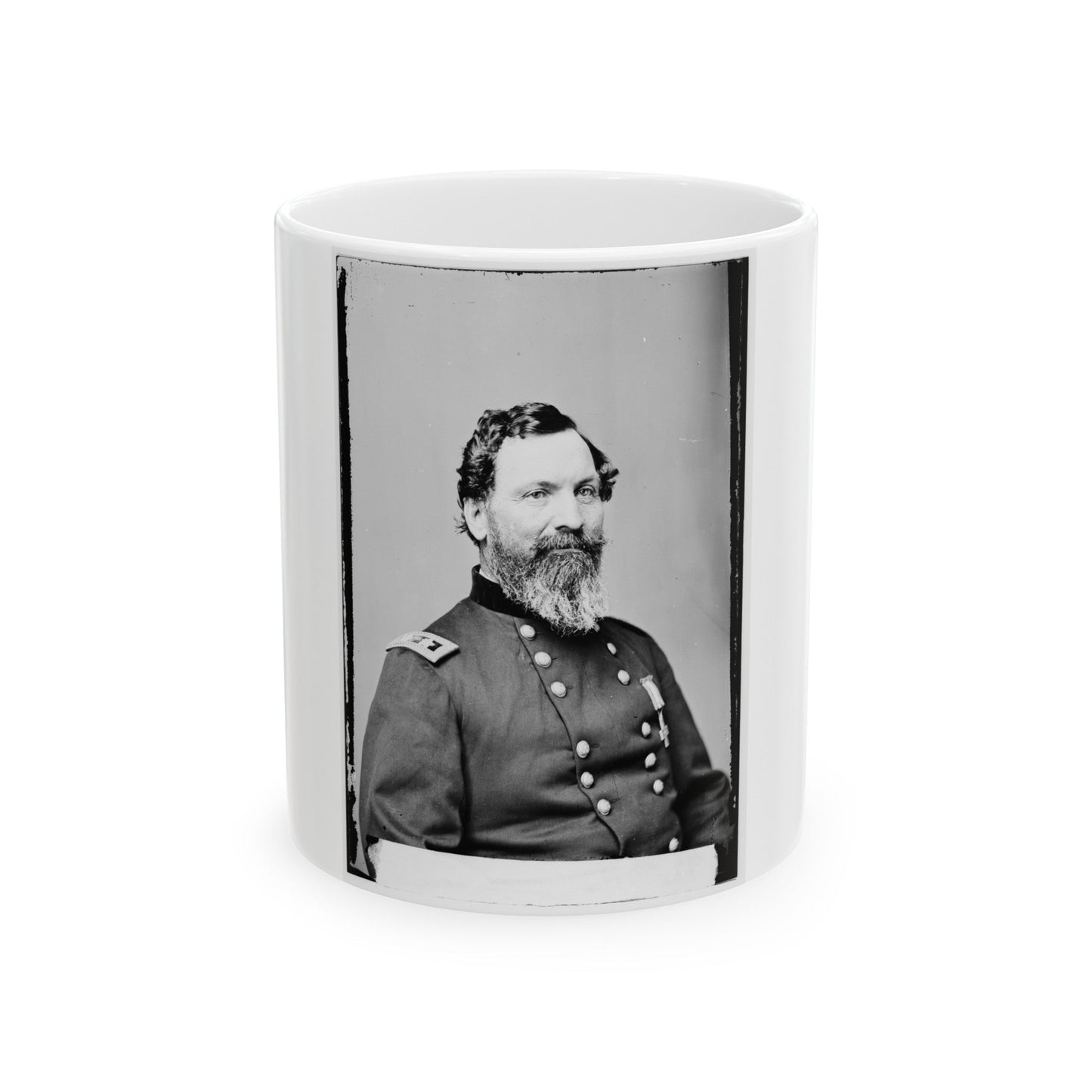 Portrait Of Maj. Gen. John Sedgwick, Officer Of The Federal Army (U.S. Civil War) White Coffee Mug-11oz-The Sticker Space