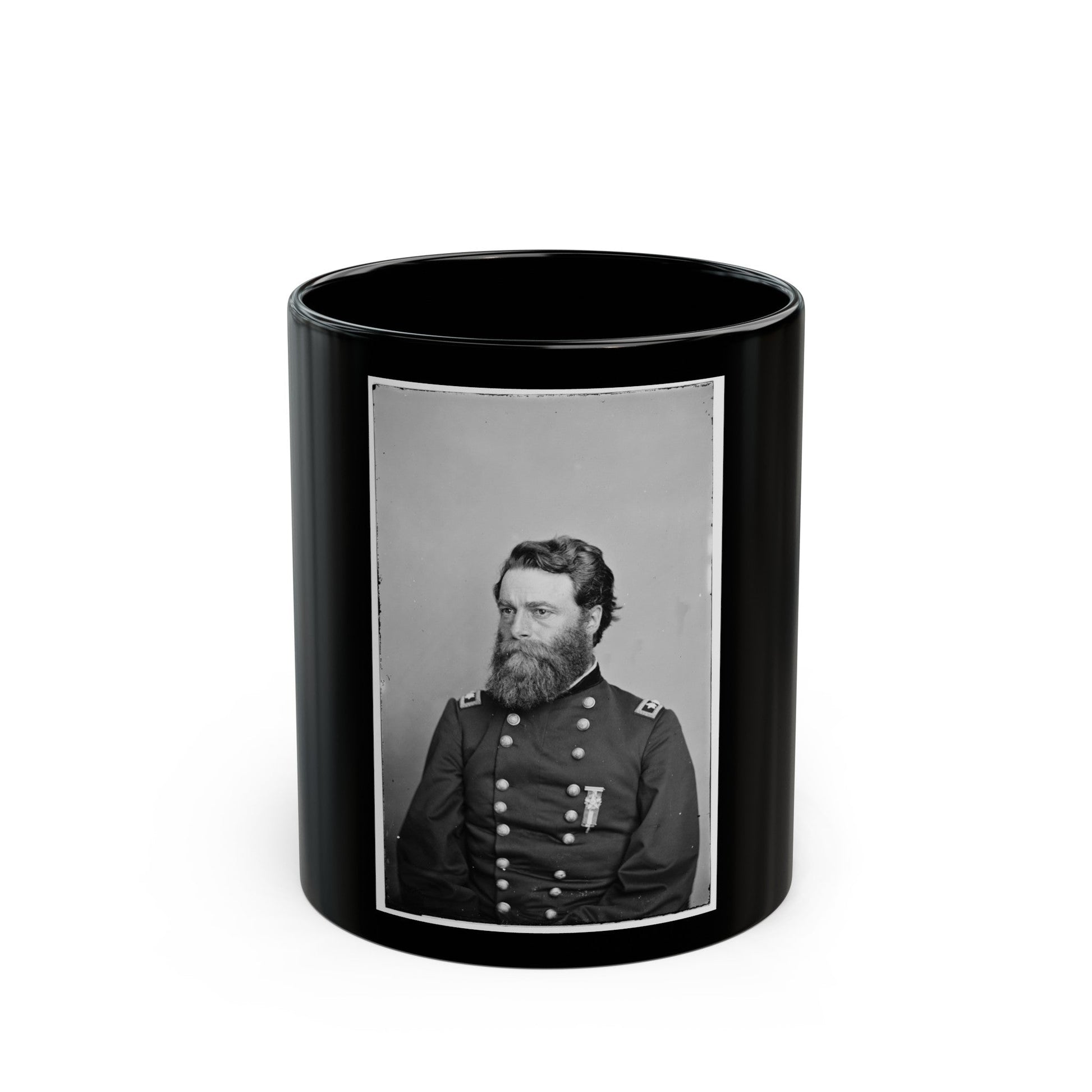 Portrait Of Maj. Gen. Joseph A. Mower, Officer Of The Federal Army (U.S. Civil War) Black Coffee Mug-11oz-The Sticker Space