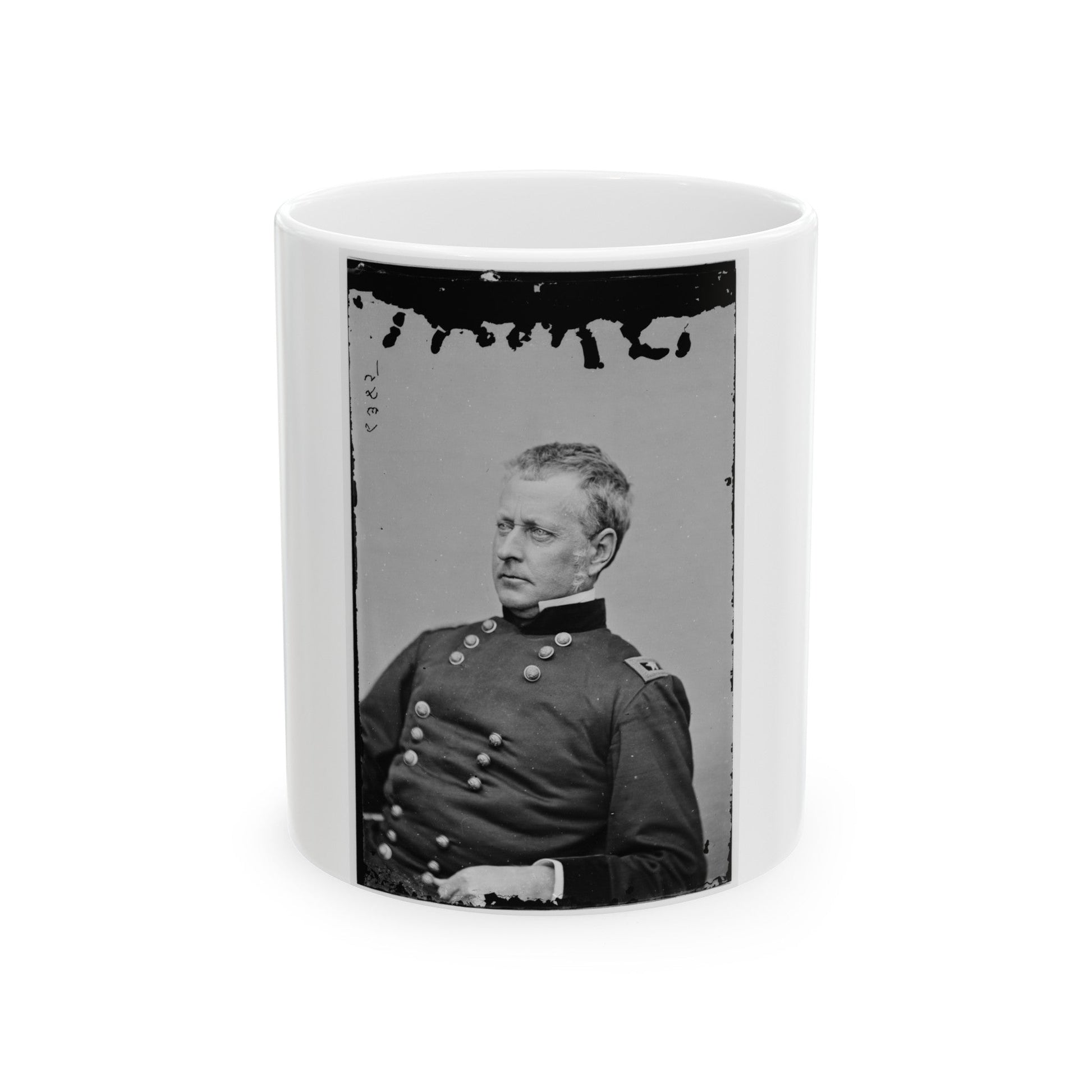 Portrait Of Maj. Gen. Joseph Hooker, Officer Of The Federal Army (U.S. Civil War) White Coffee Mug-11oz-The Sticker Space