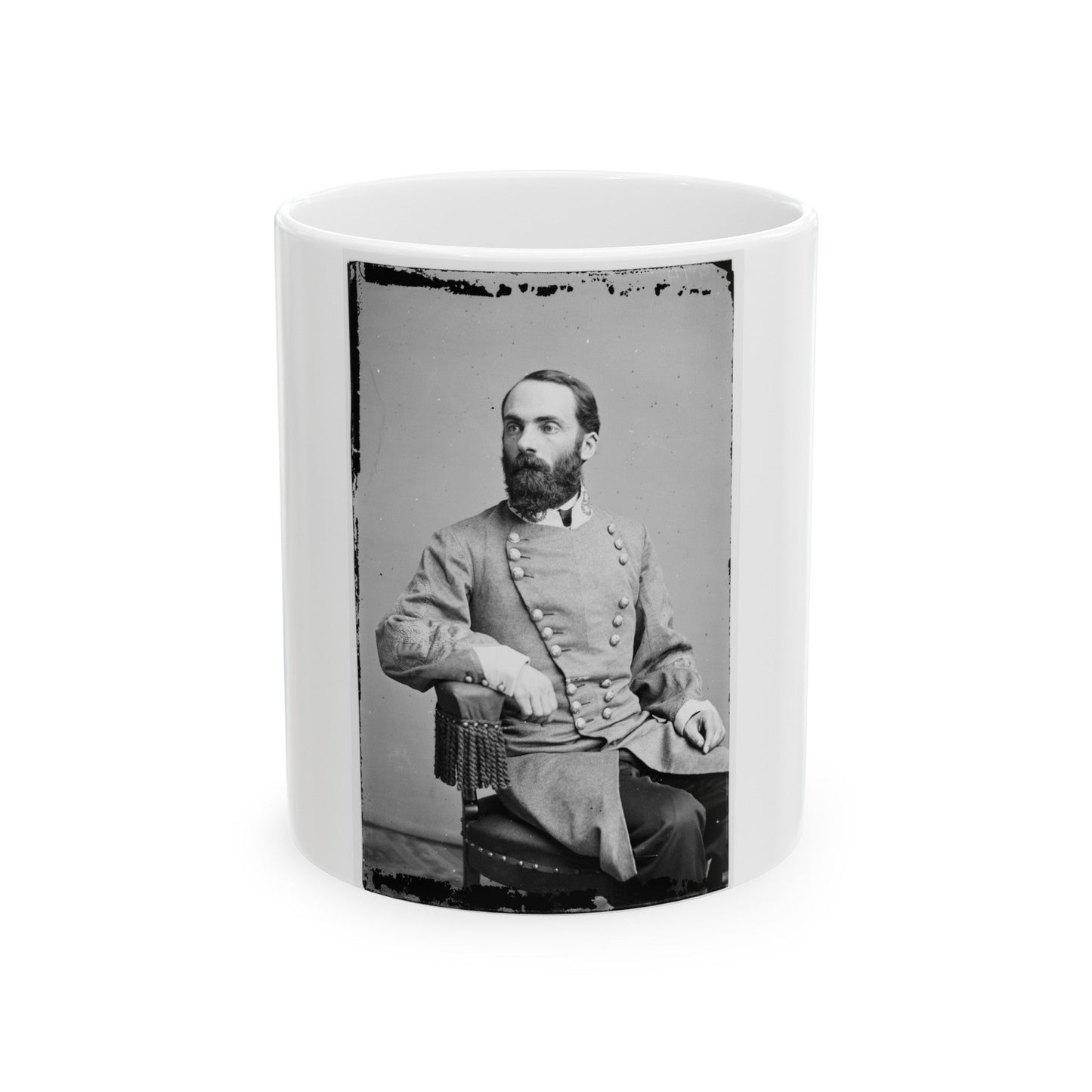 Portrait Of Maj. Gen. Joseph Wheeler, Officer Of The Confederate Army (U.S. Civil War) White Coffee Mug-11oz-The Sticker Space