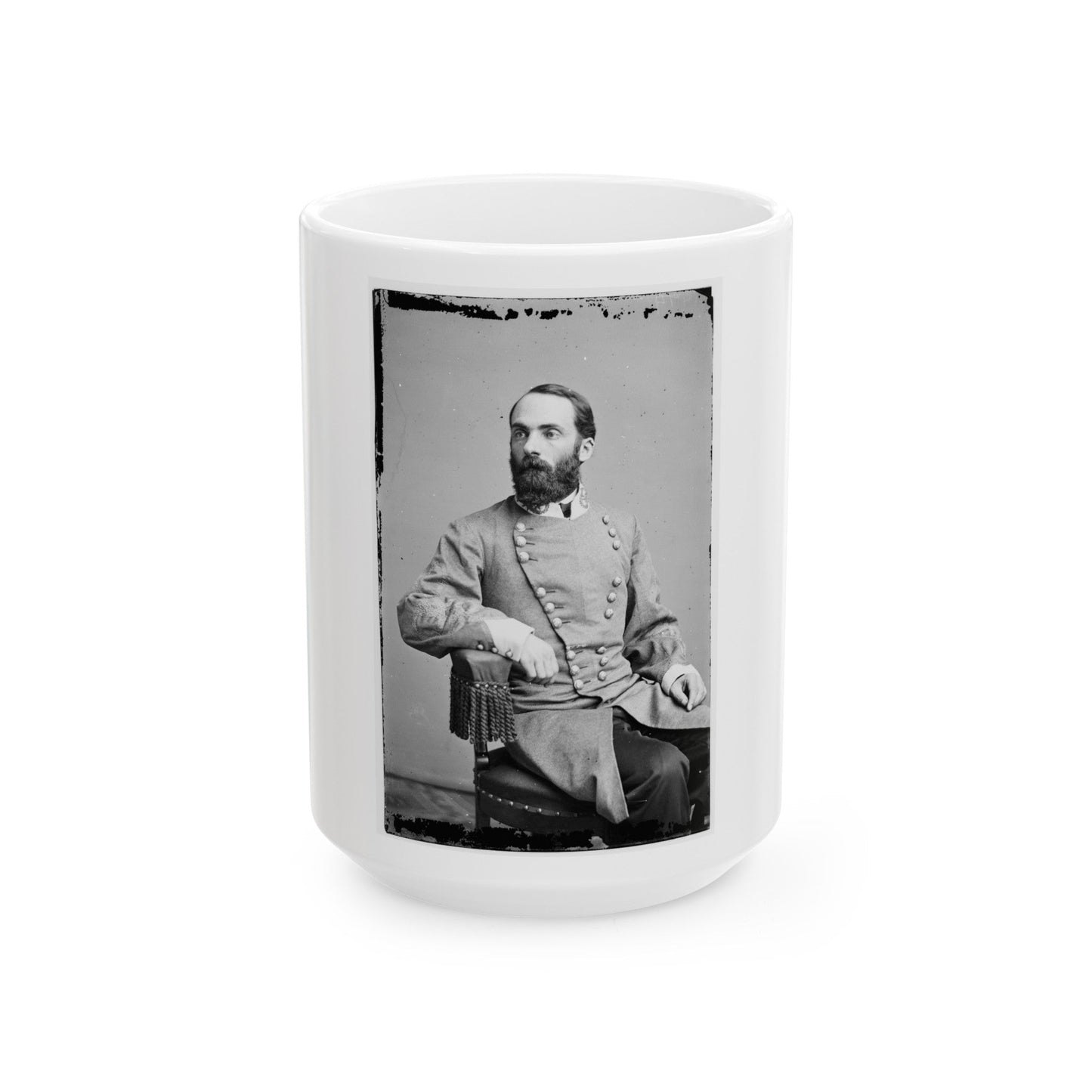 Portrait Of Maj. Gen. Joseph Wheeler, Officer Of The Confederate Army (U.S. Civil War) White Coffee Mug-15oz-The Sticker Space