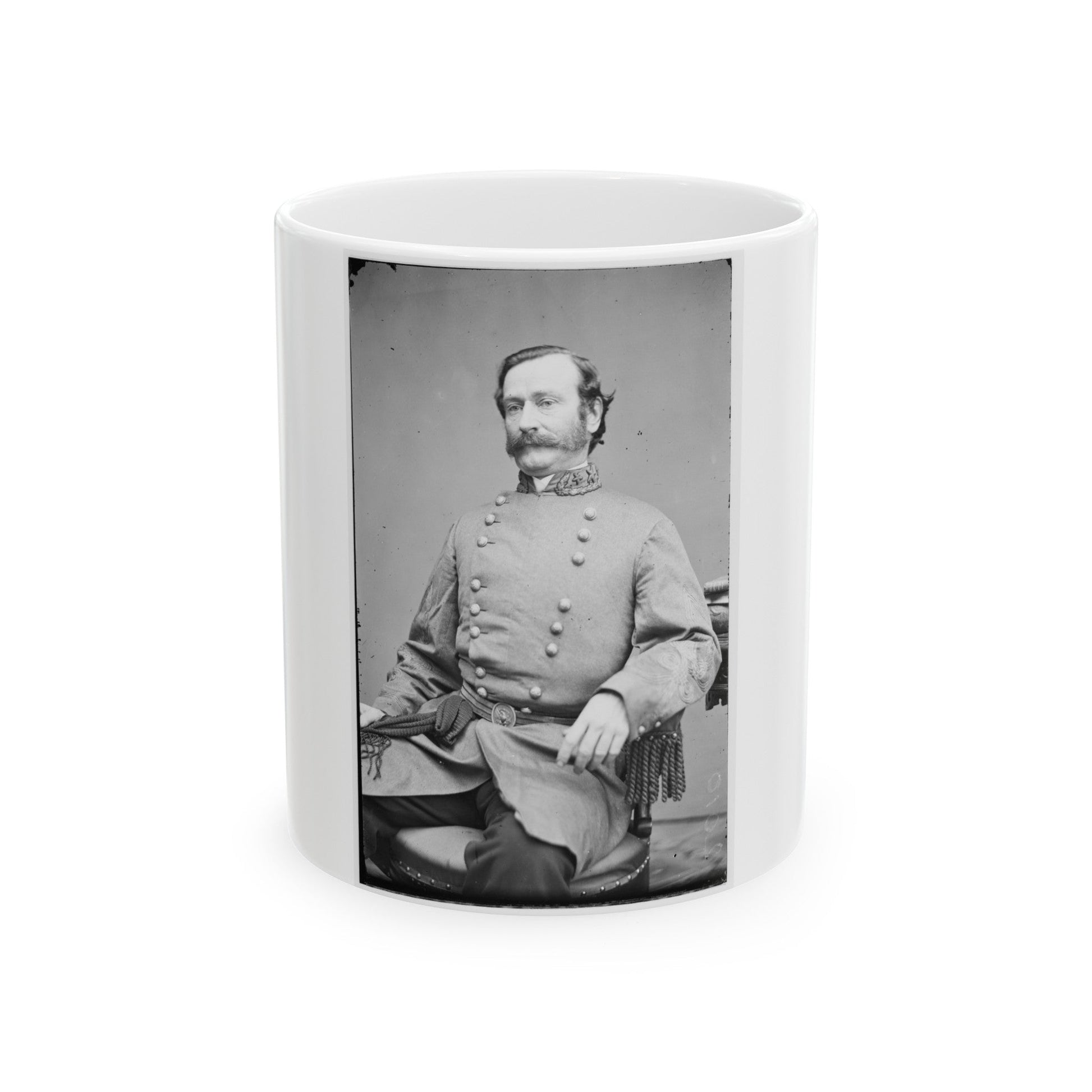 Portrait Of Maj. Gen. Mansfield Lovell, Officer Of The Confederate Army (U.S. Civil War) White Coffee Mug-11oz-The Sticker Space