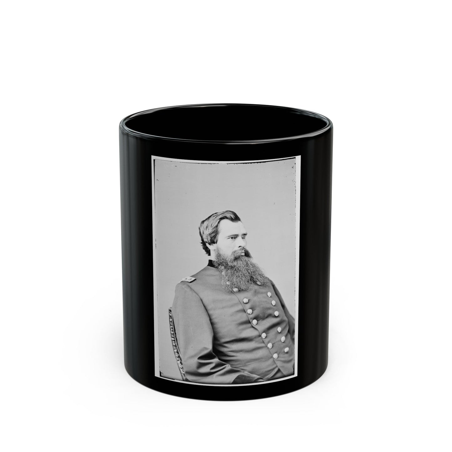 Portrait Of Maj. Gen. N. Martin Curtis, Officer Of The Federal Army (U.S. Civil War) Black Coffee Mug-11oz-The Sticker Space