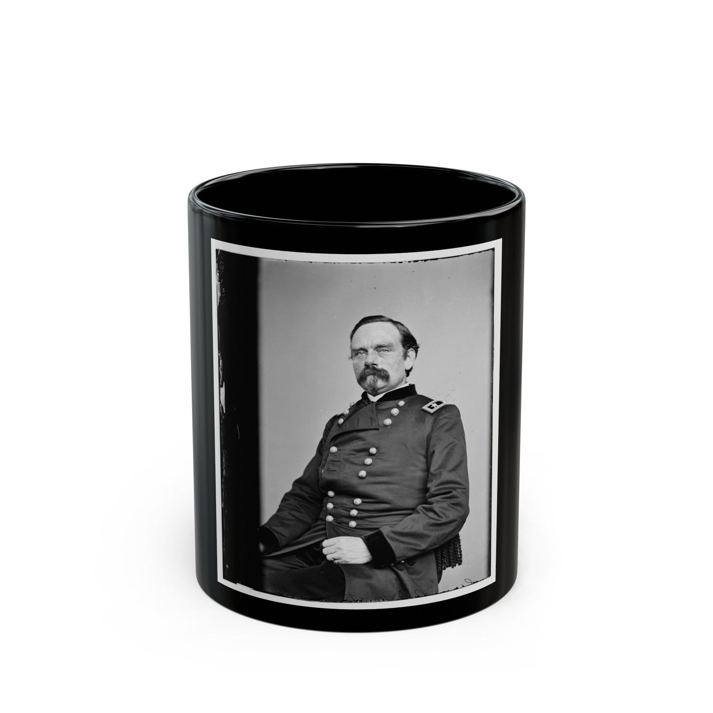 Portrait Of Maj. Gen. Peter J. Osterhaus, Officer Of The Federal Army (U.S. Civil War) Black Coffee Mug-11oz-The Sticker Space