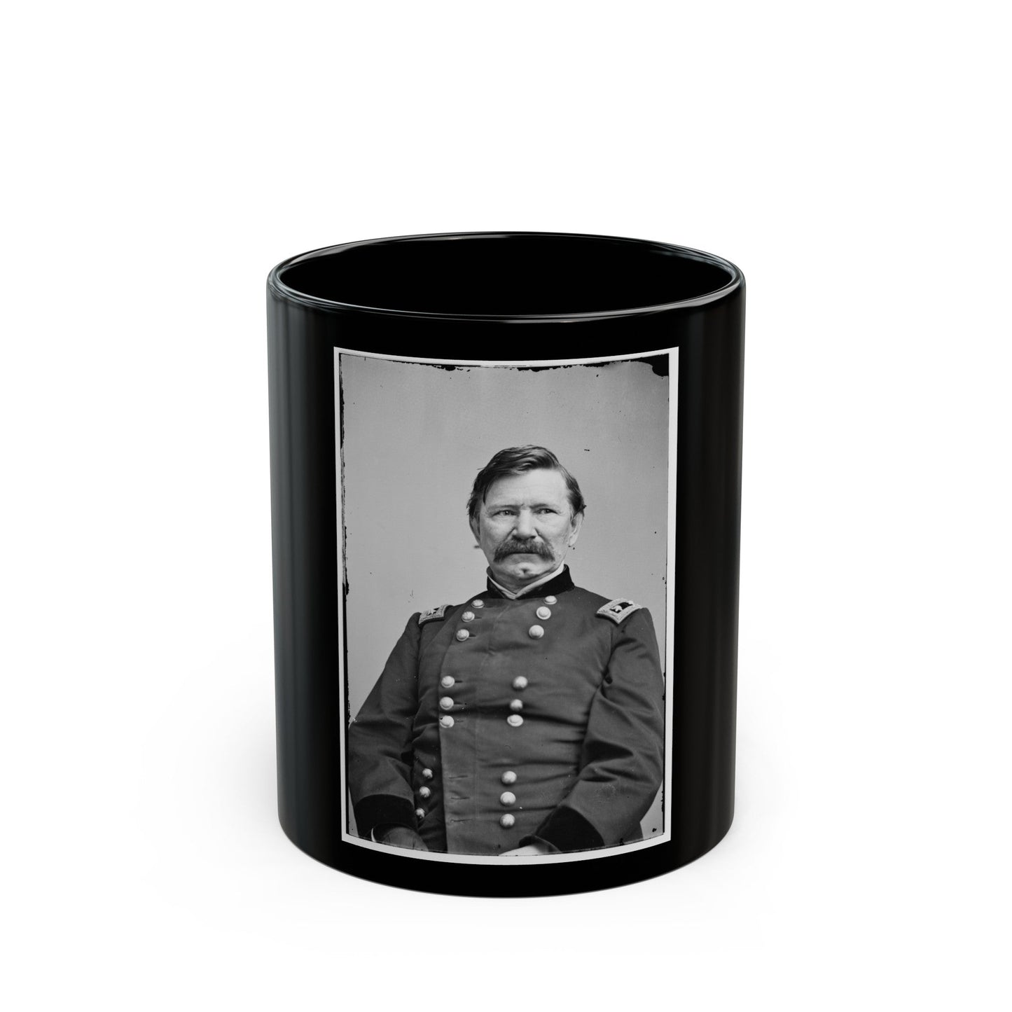 Portrait Of Maj. Gen. Robert C. Schenck, Officer Of The Federal Army (U.S. Civil War) Black Coffee Mug-11oz-The Sticker Space