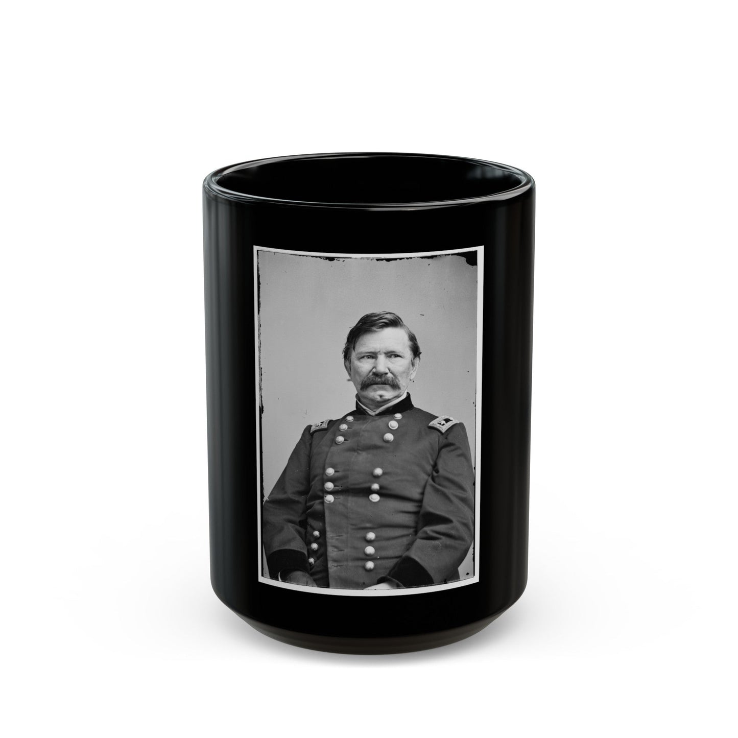 Portrait Of Maj. Gen. Robert C. Schenck, Officer Of The Federal Army (U.S. Civil War) Black Coffee Mug-15oz-The Sticker Space