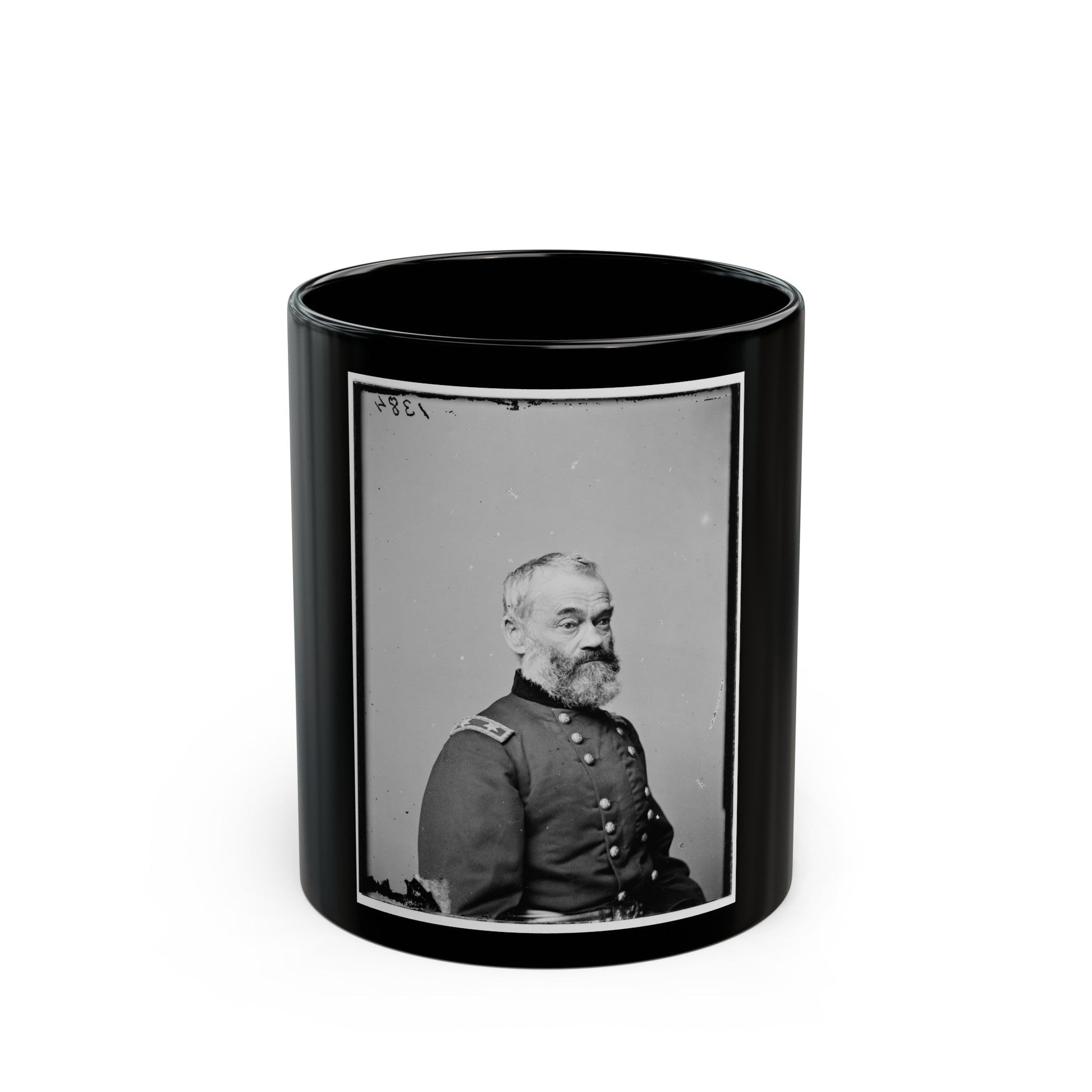Portrait Of Maj. Gen. Samuel P. Heintzelman, Officer Of The Federal Army (U.S. Civil War) Black Coffee Mug-11oz-The Sticker Space