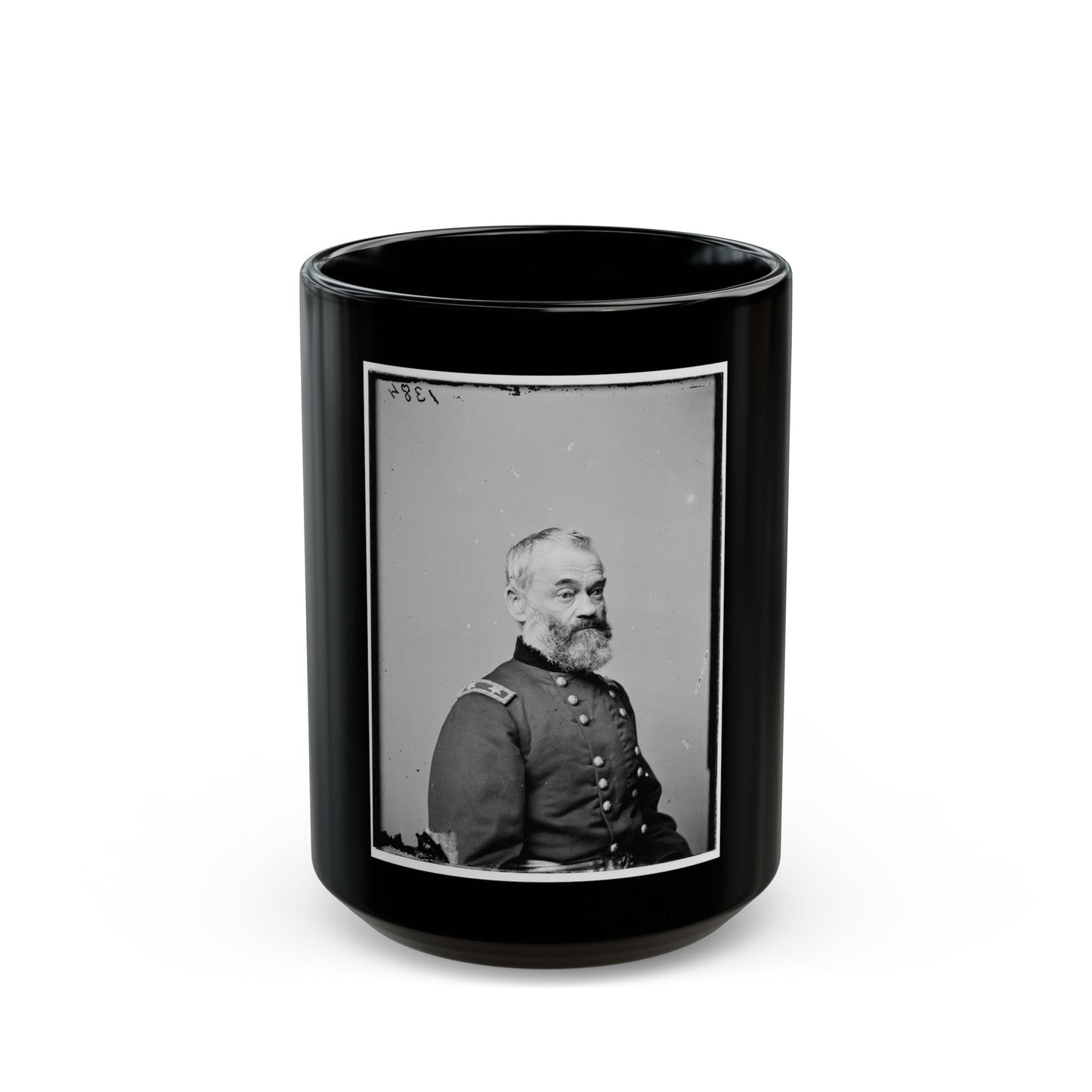 Portrait Of Maj. Gen. Samuel P. Heintzelman, Officer Of The Federal Army (U.S. Civil War) Black Coffee Mug-15oz-The Sticker Space