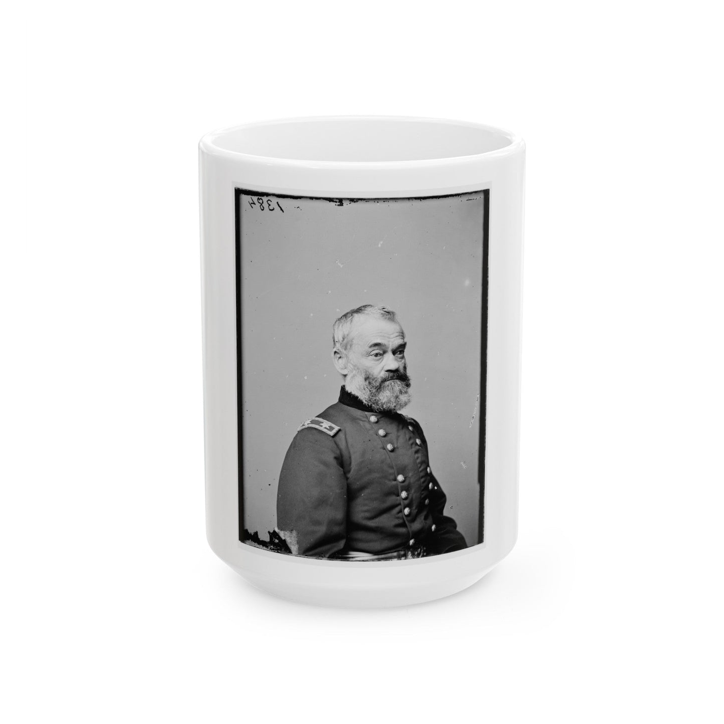 Portrait Of Maj. Gen. Samuel P. Heintzelman, Officer Of The Federal Army (U.S. Civil War) White Coffee Mug-15oz-The Sticker Space