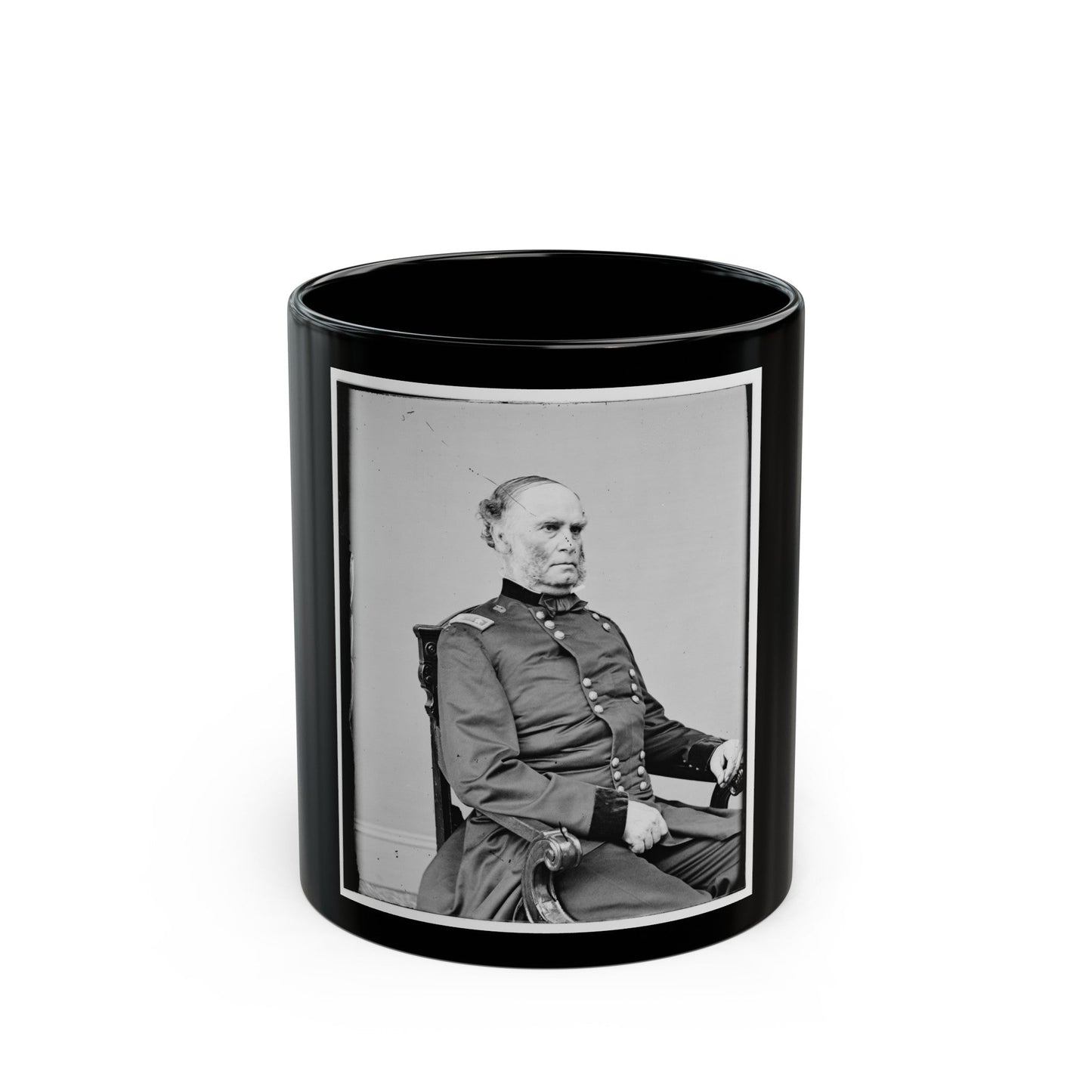 Portrait Of Maj. Gen. Samuel R. Curtis, Officer Of The Federal Army (U.S. Civil War) Black Coffee Mug-11oz-The Sticker Space