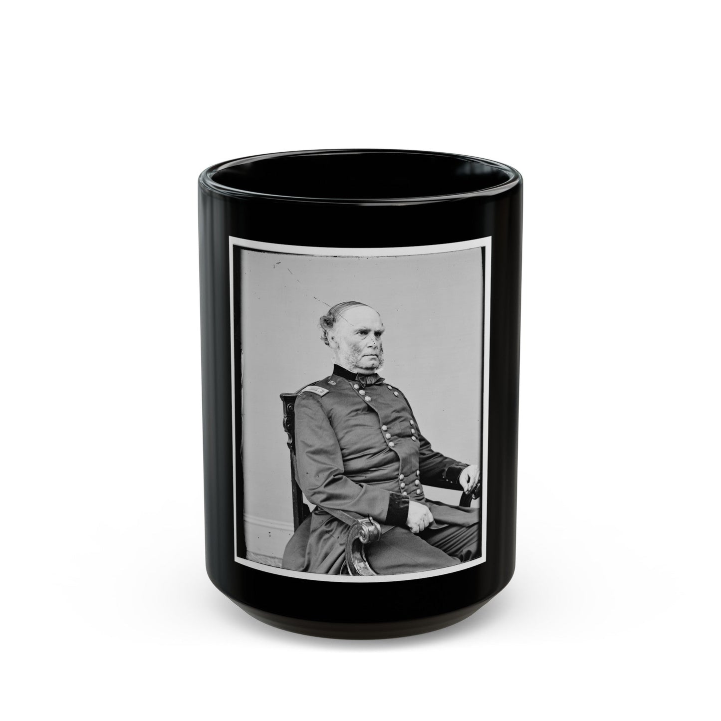 Portrait Of Maj. Gen. Samuel R. Curtis, Officer Of The Federal Army (U.S. Civil War) Black Coffee Mug-15oz-The Sticker Space