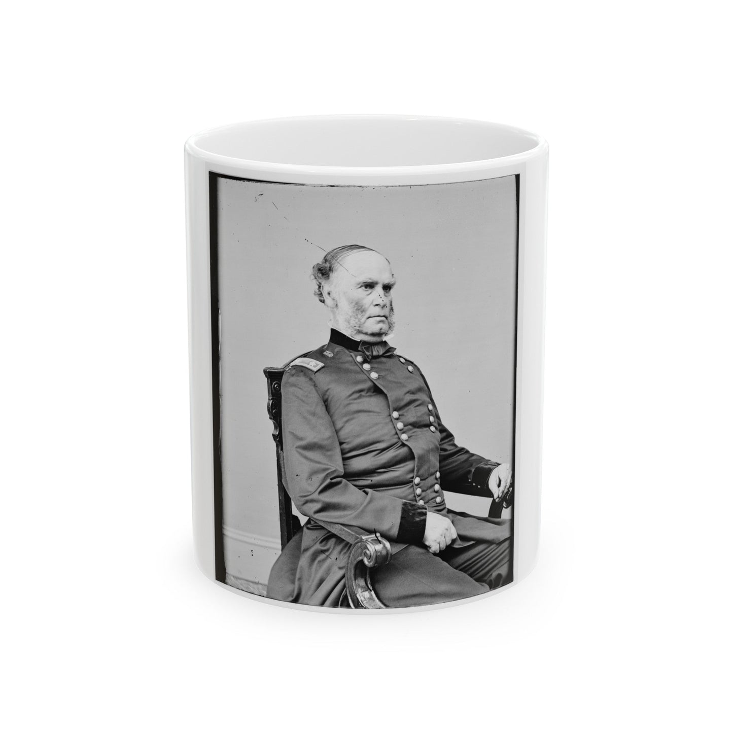 Portrait Of Maj. Gen. Samuel R. Curtis, Officer Of The Federal Army (U.S. Civil War) White Coffee Mug-11oz-The Sticker Space